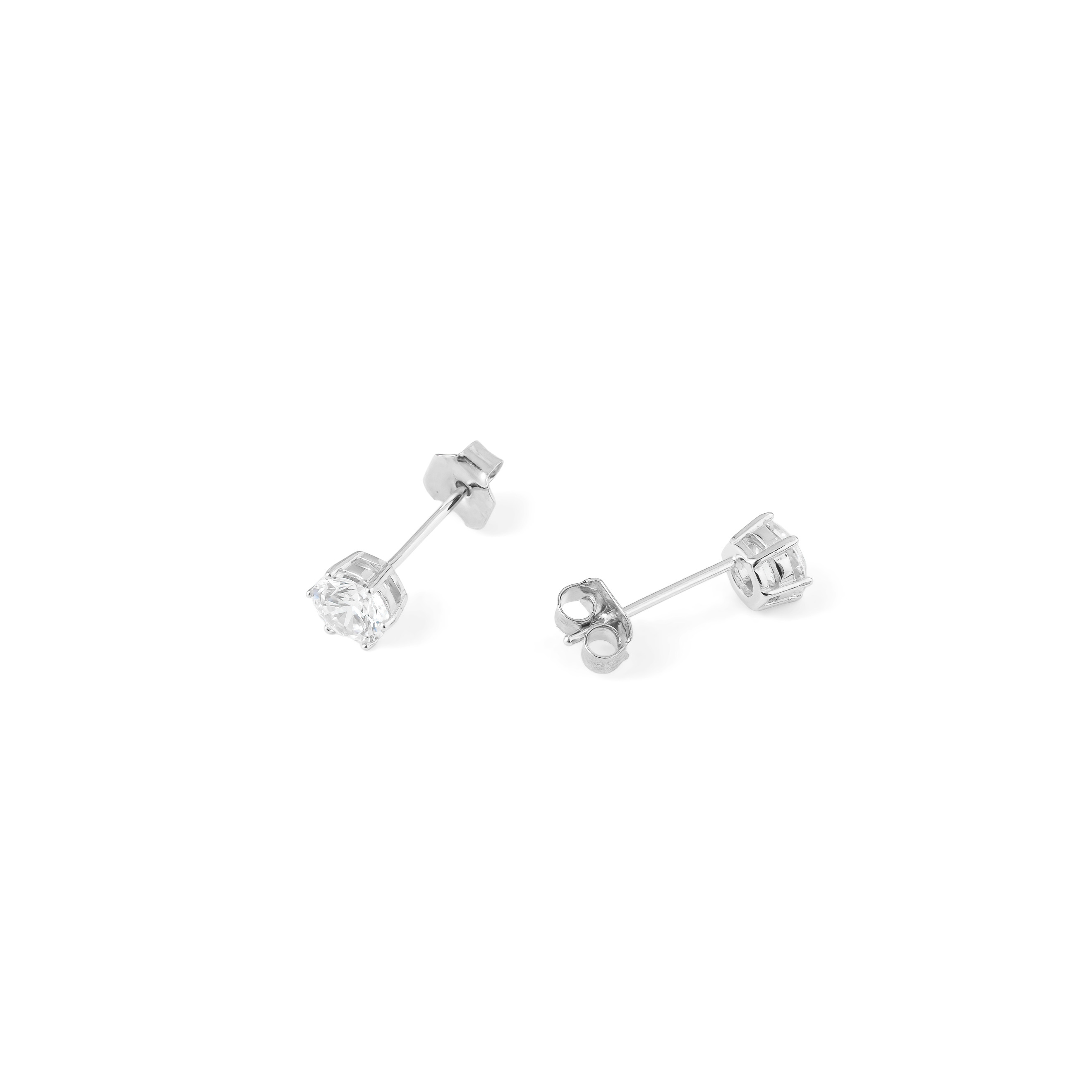 stud earrings with white crystals