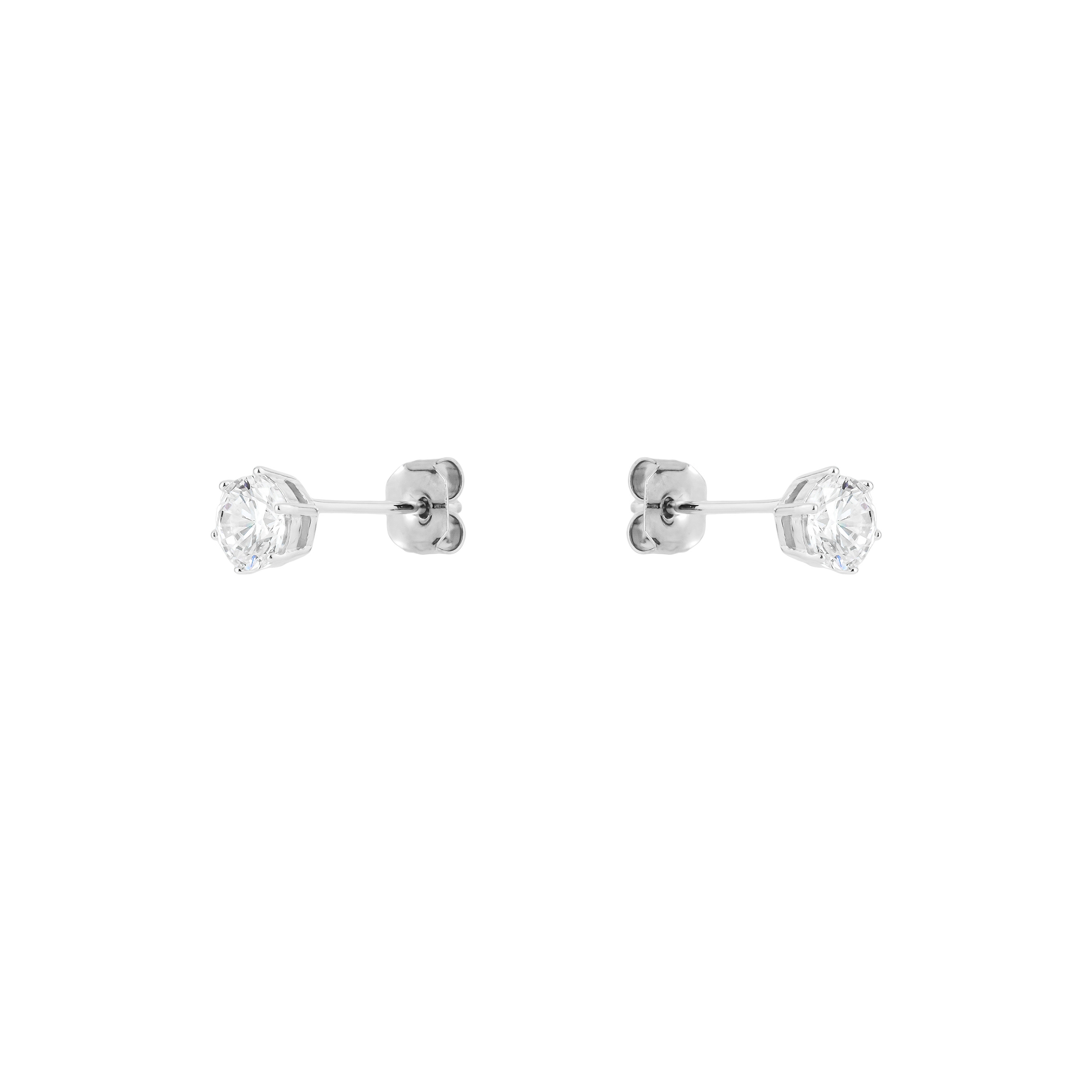 stud earrings with white crystals
