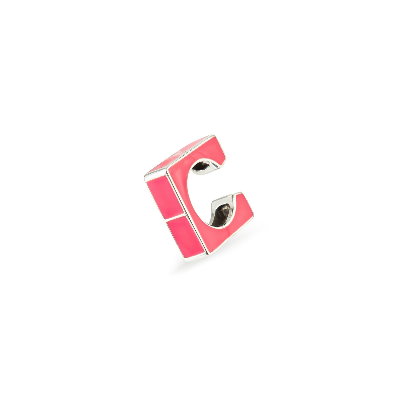 SHAMELESS Кафф квадратный с розовой эмалью shameless кольцо квадратное с эмалью розовое