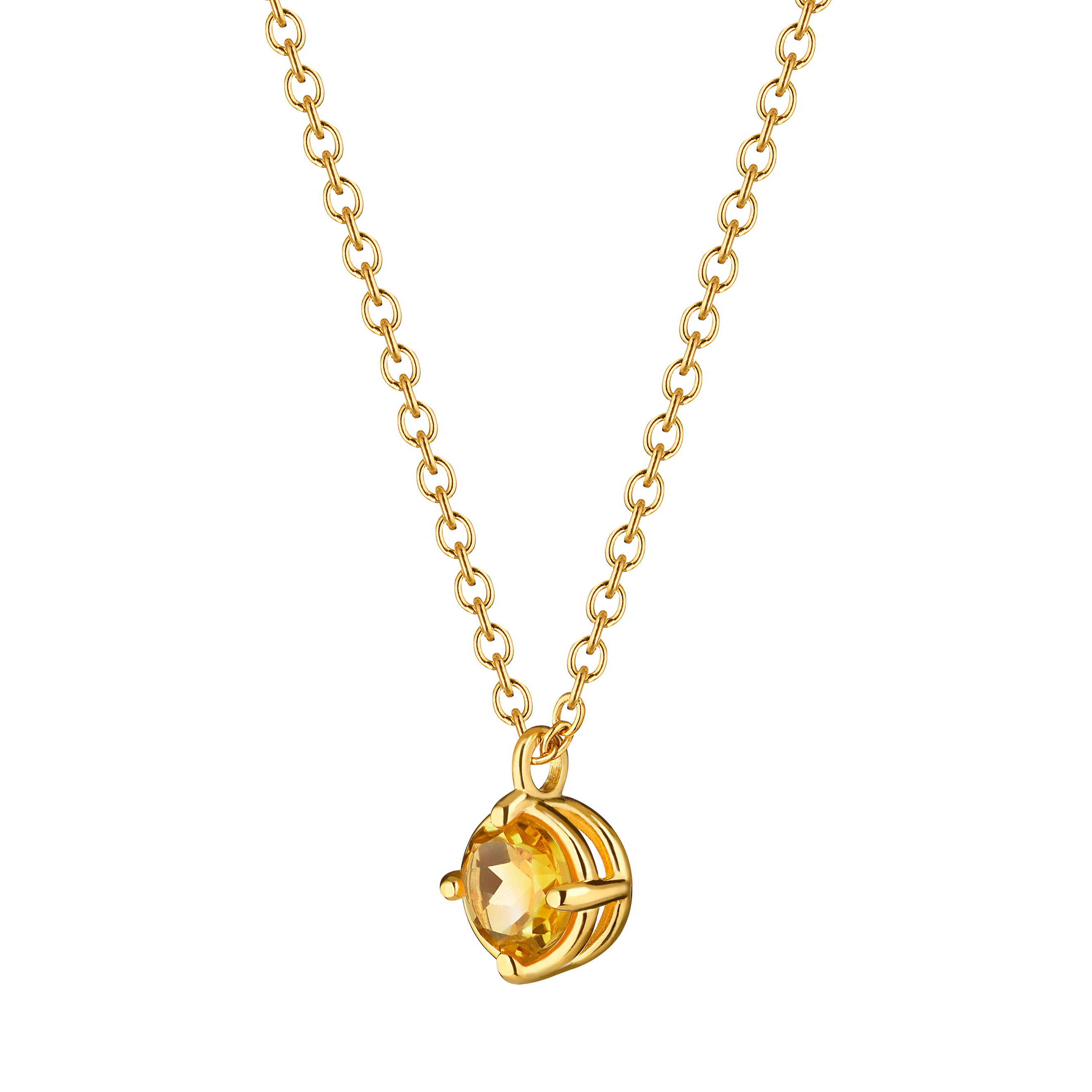 Cartoon baby Necklace with Citrine (925 Sterling Silver Inserts: 1 Citrine 0.09)