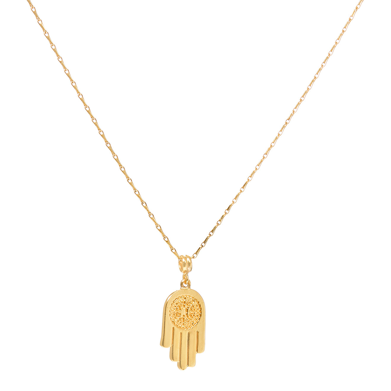 Позолоченное колье Hamsa, из коллекции The art of layering
