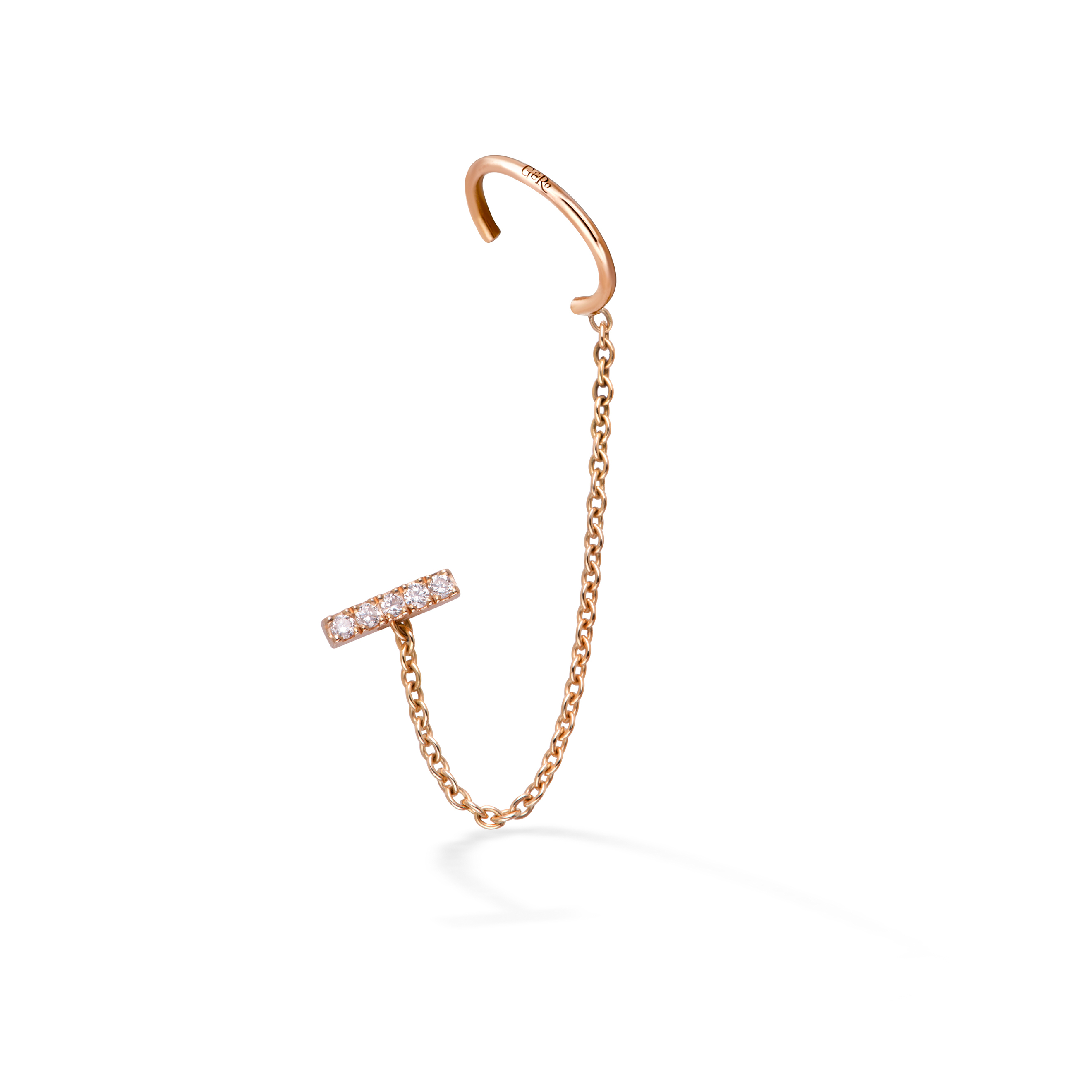 gold line cuff with diamonds