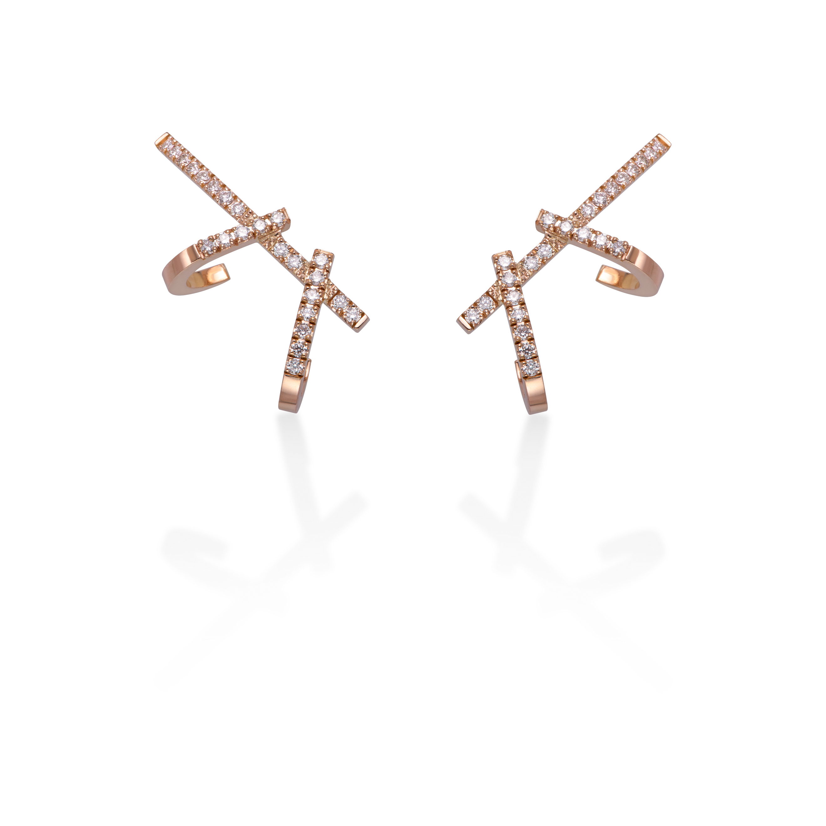 Gold double daga earrings