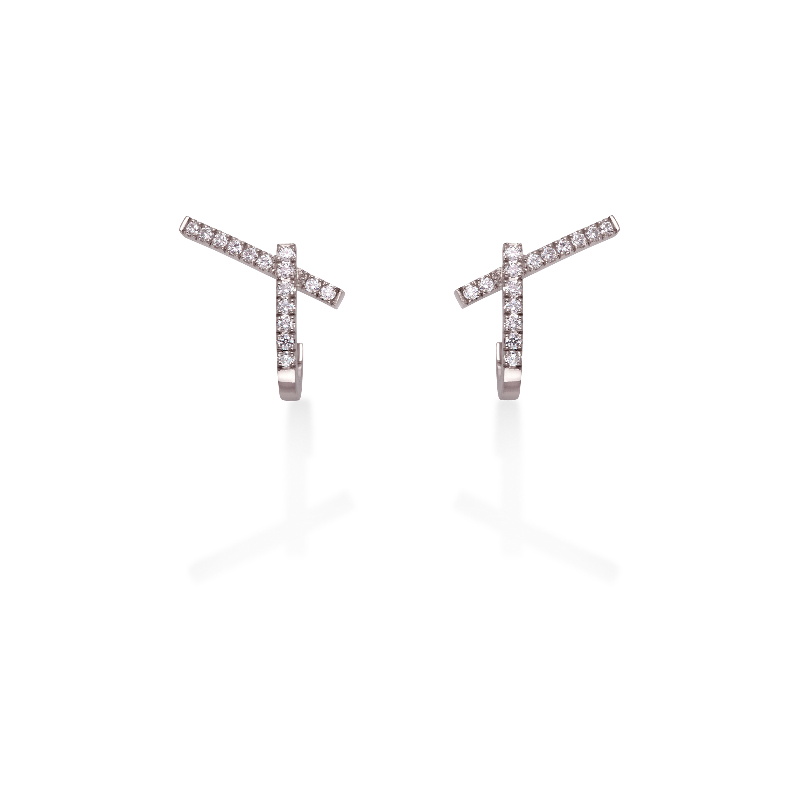 White gold daga earrings
