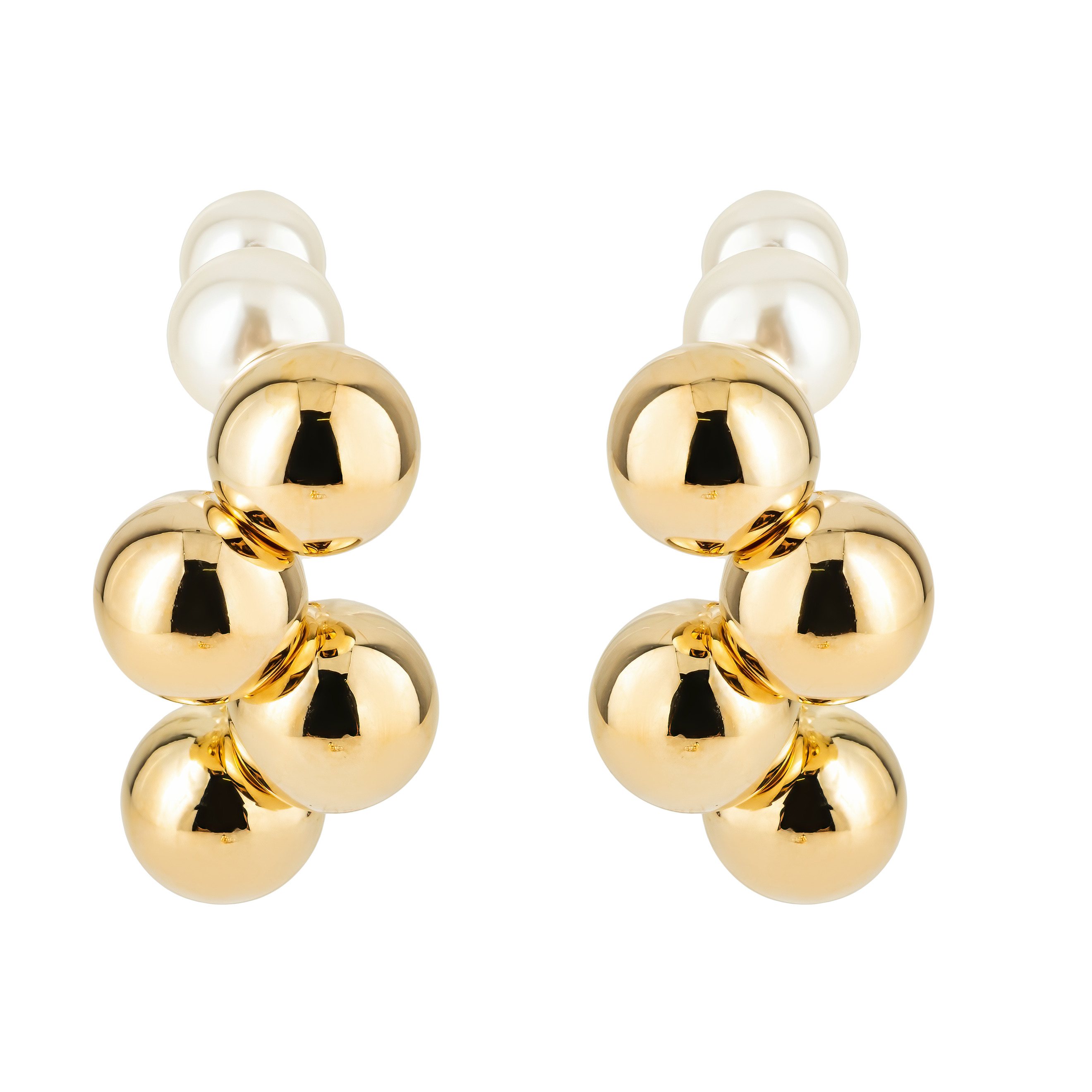 hoop earrings with pearls and voluminous beads