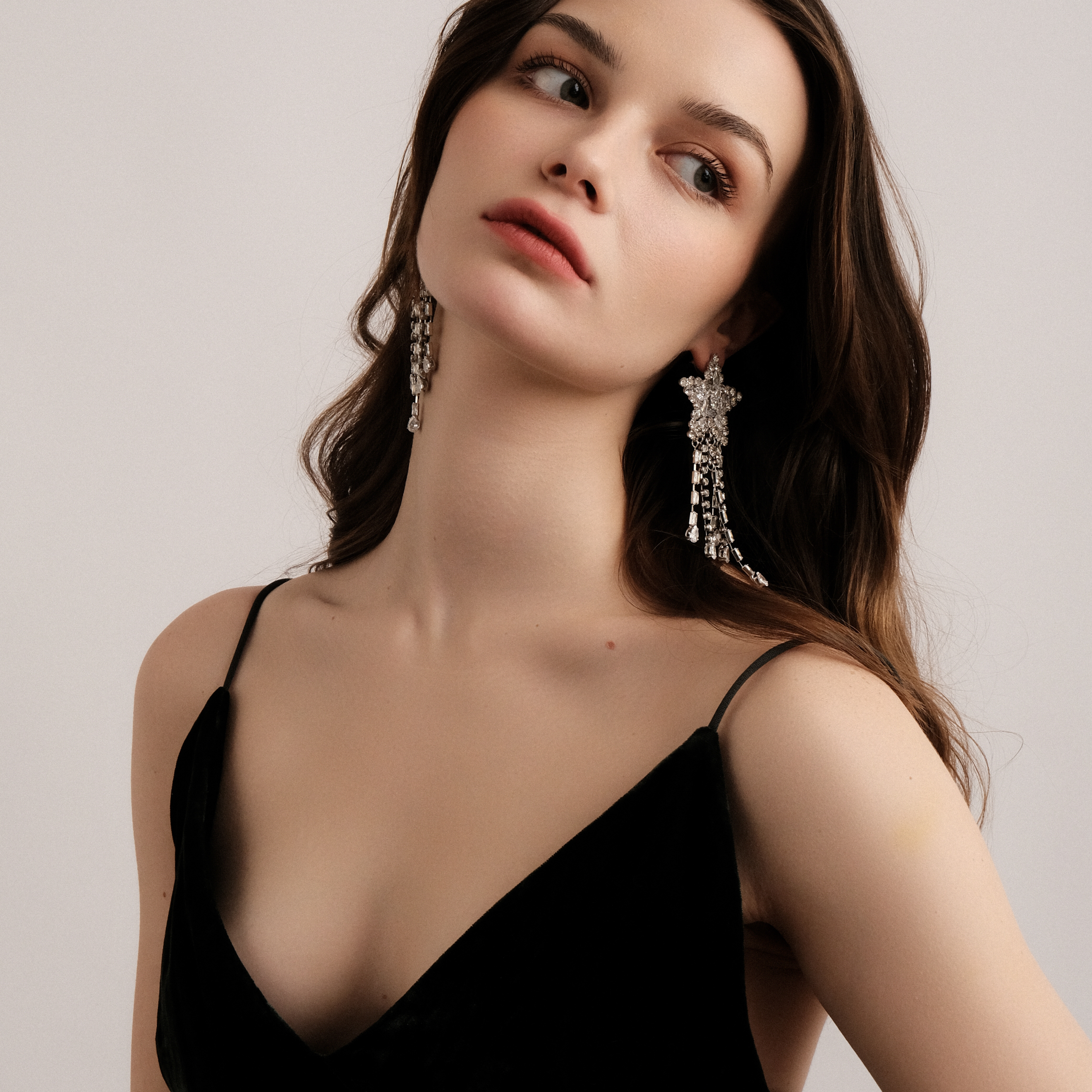 star earrings with crystals