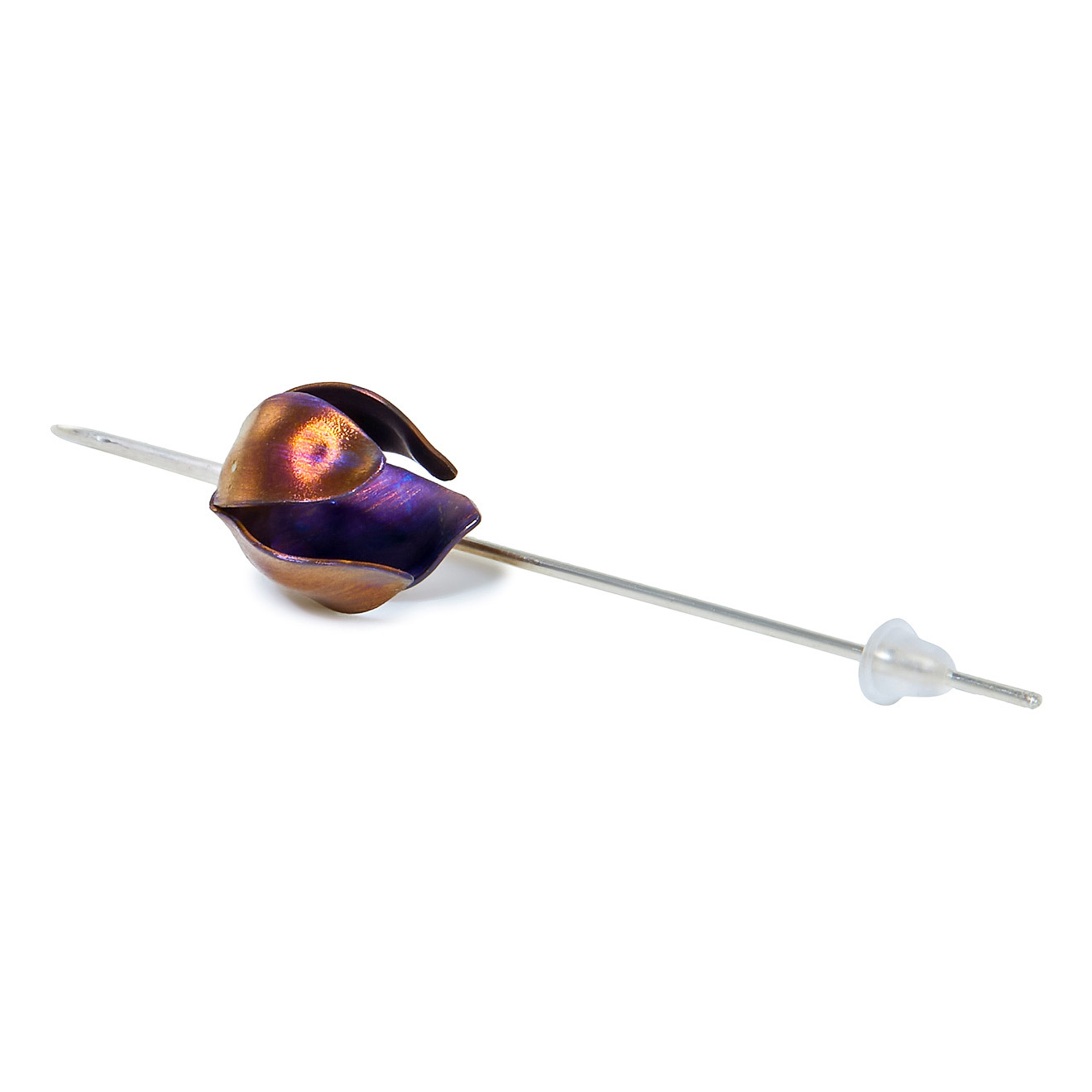 Серьги из титана с фиолетовыми колокольчиками