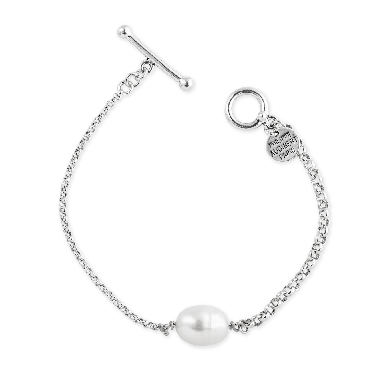Philippe Audibert Браслет Nava pearl с серебряным покрытием с жемчугом классический браслет pearl opaline