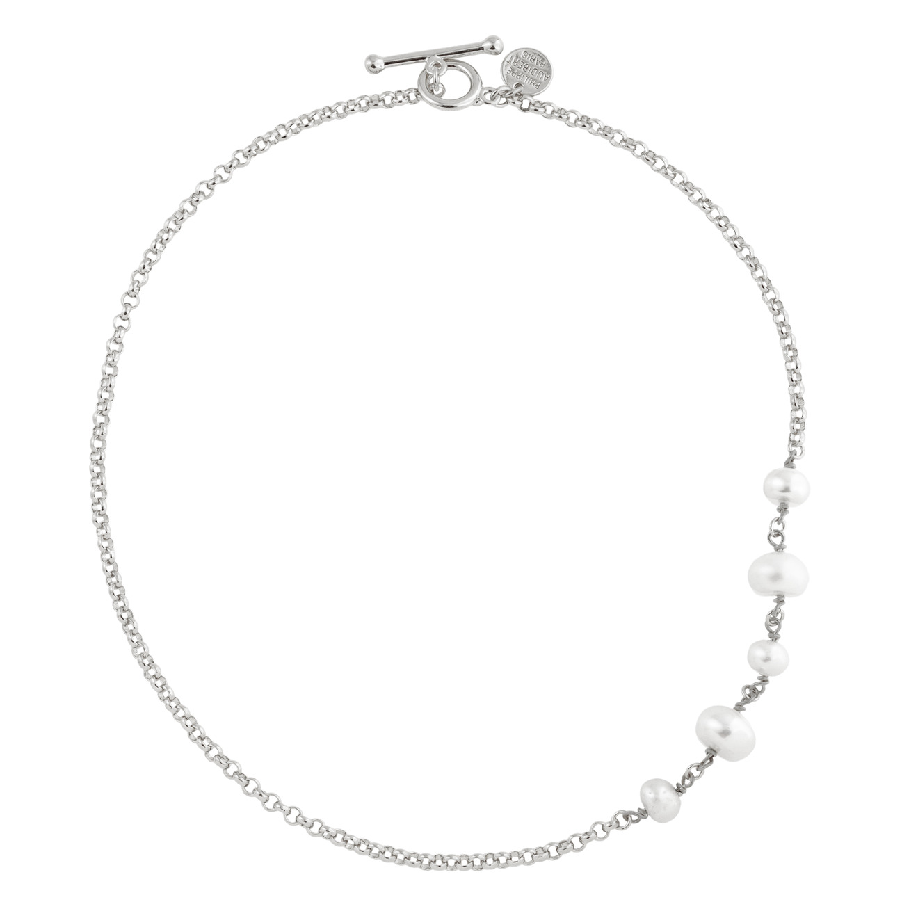 Philippe Audibert Колье Pia pearl с серебряным покрытием с жемчугом philippe audibert браслет pia pearl chain с серебряным покрытием
