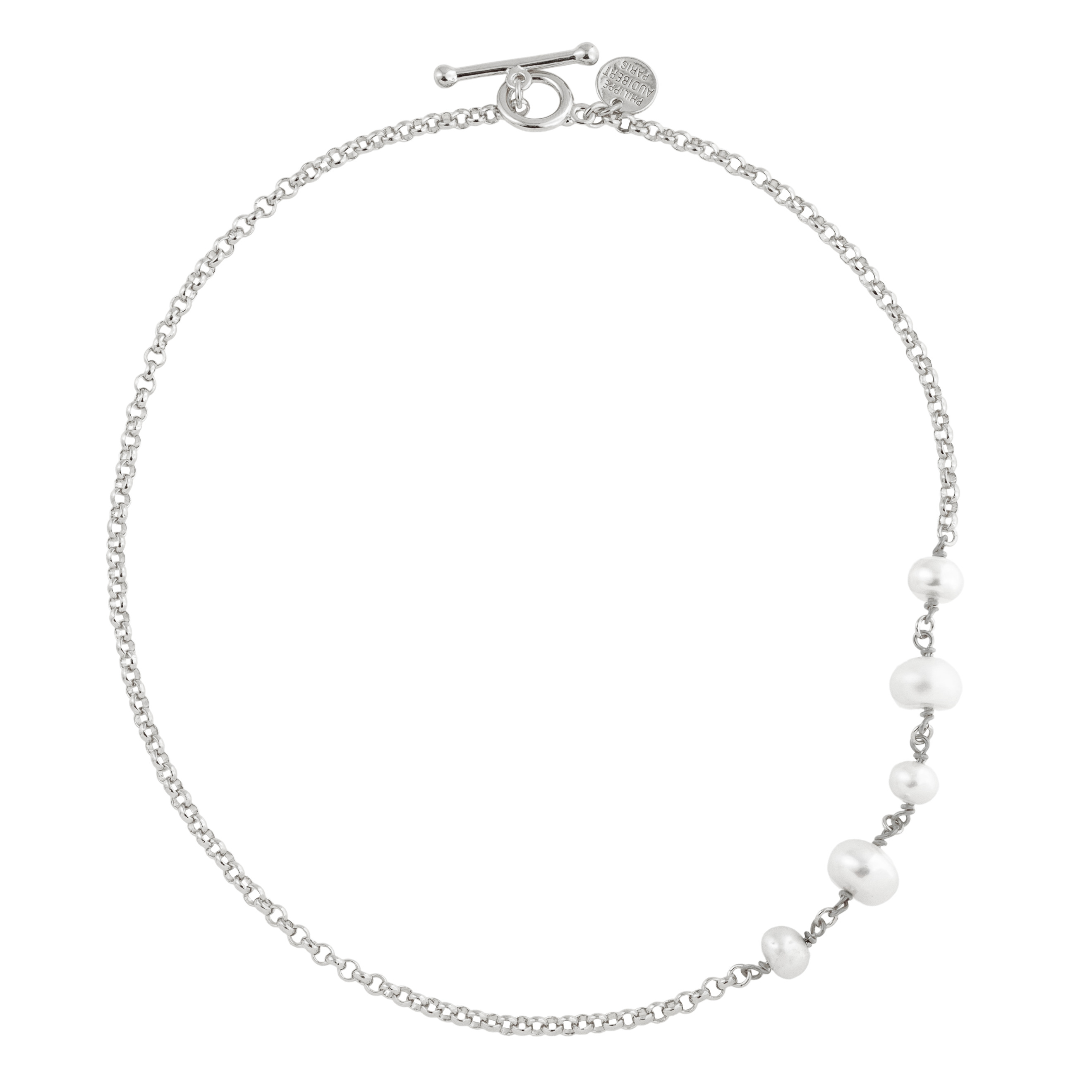 Серебристое колье из латуни Pia