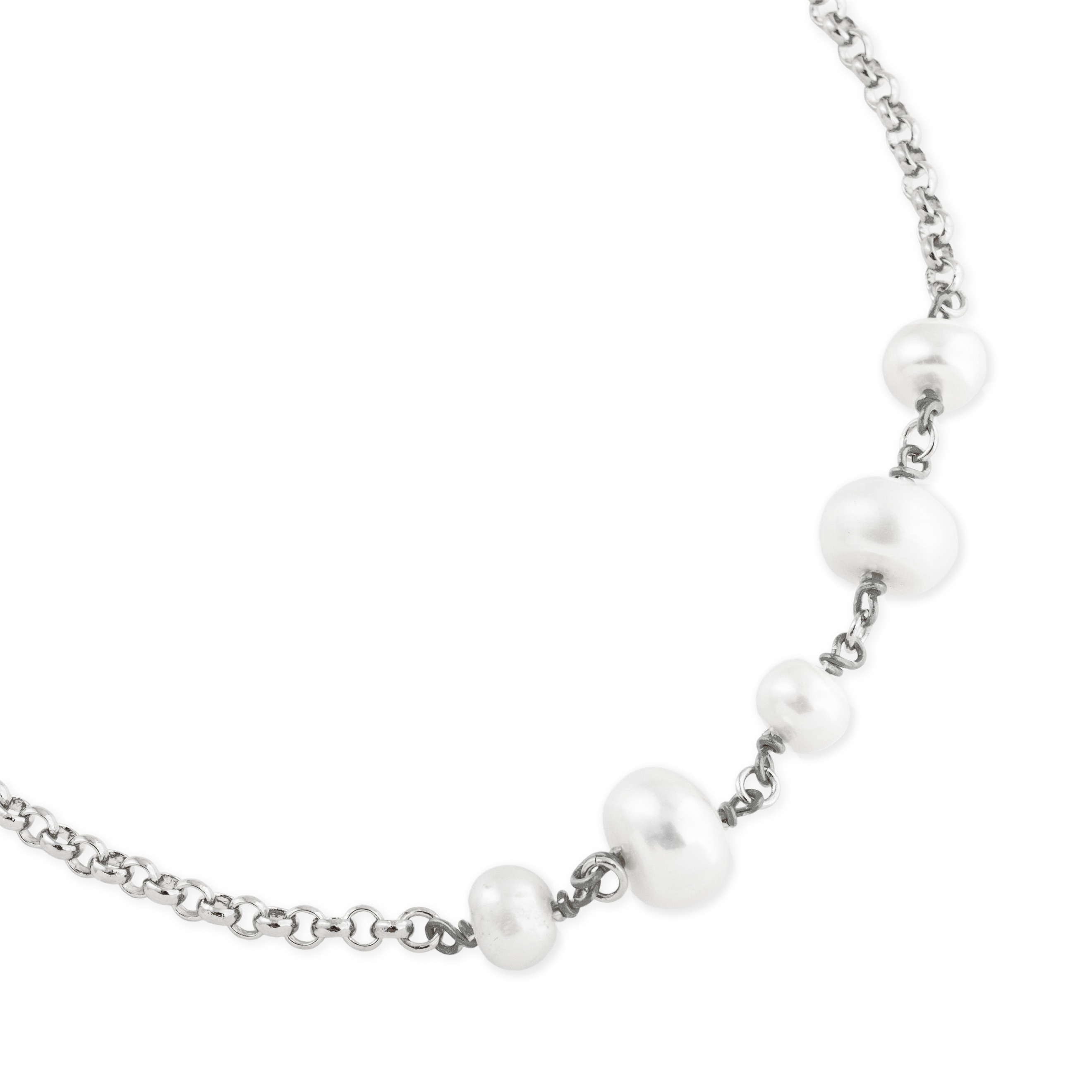 Серебристое колье из латуни Pia