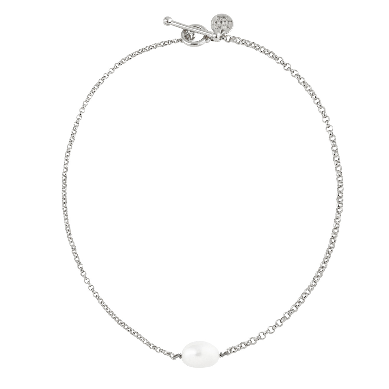 цена Philippe Audibert Колье Nava pearl с серебряным покрытием с жемчугом