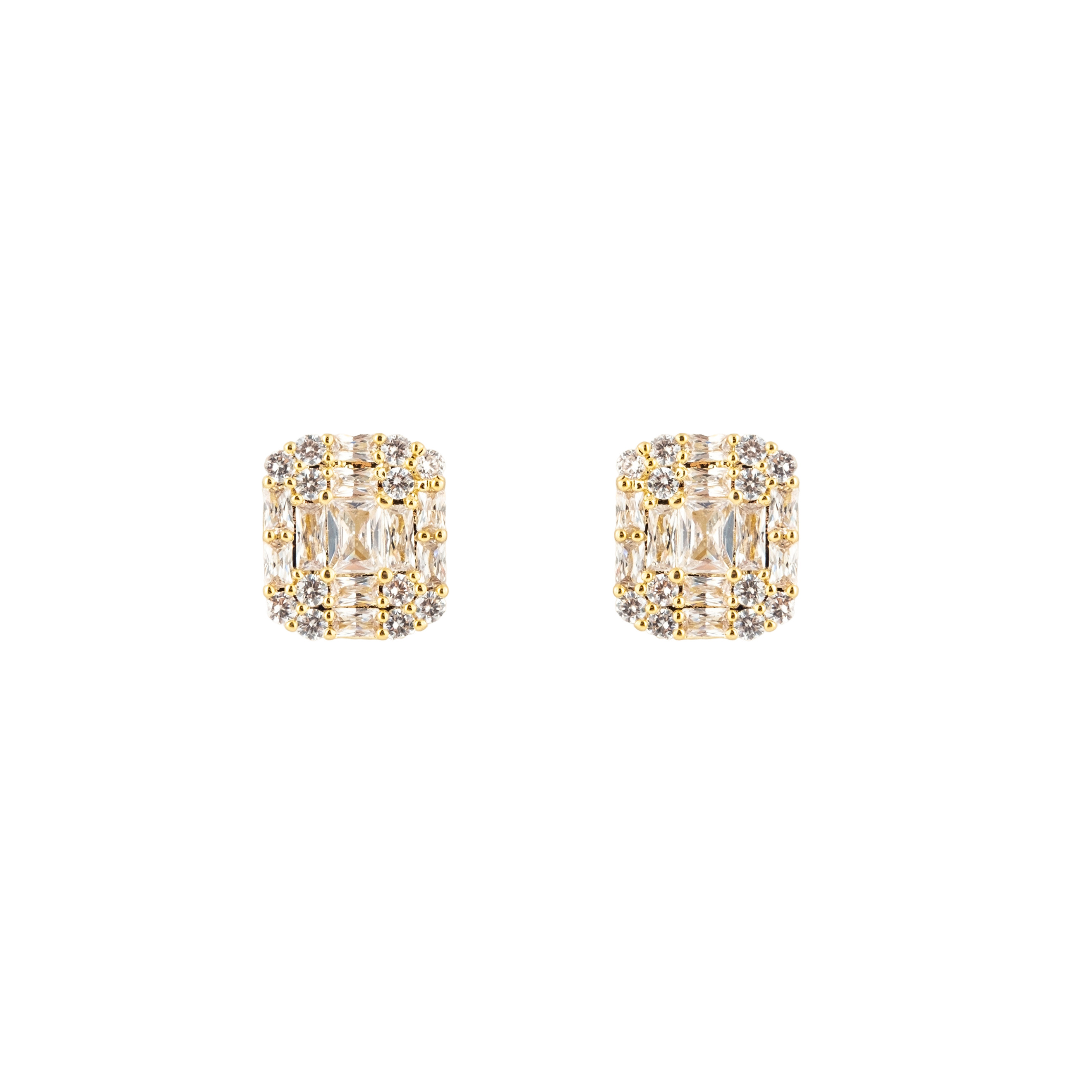 Golden Square Stud Earrings
