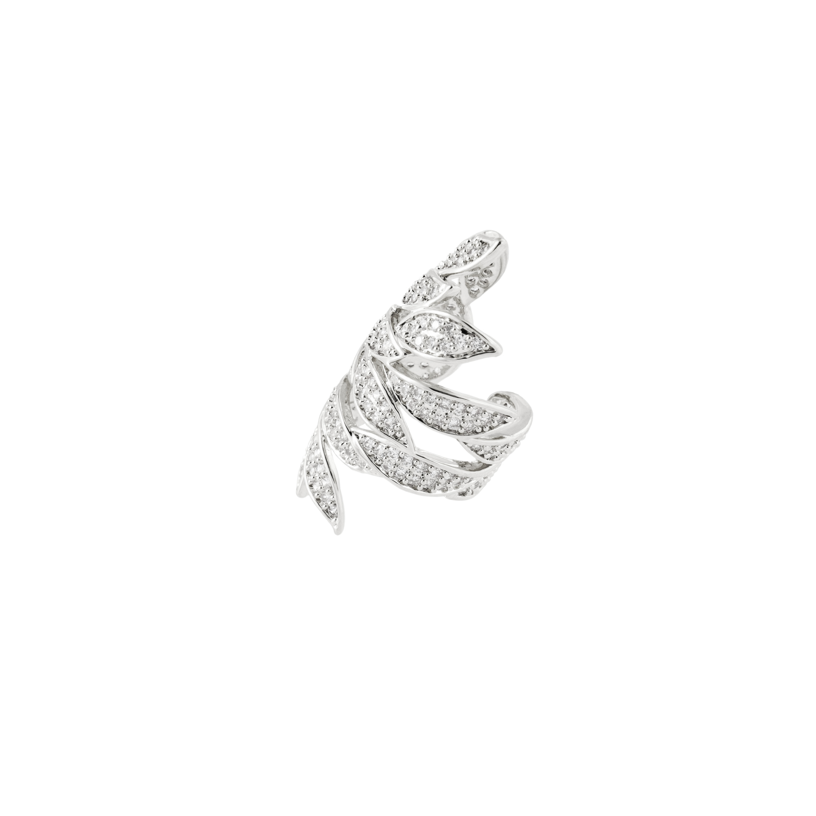 Silver cuff with leaves
