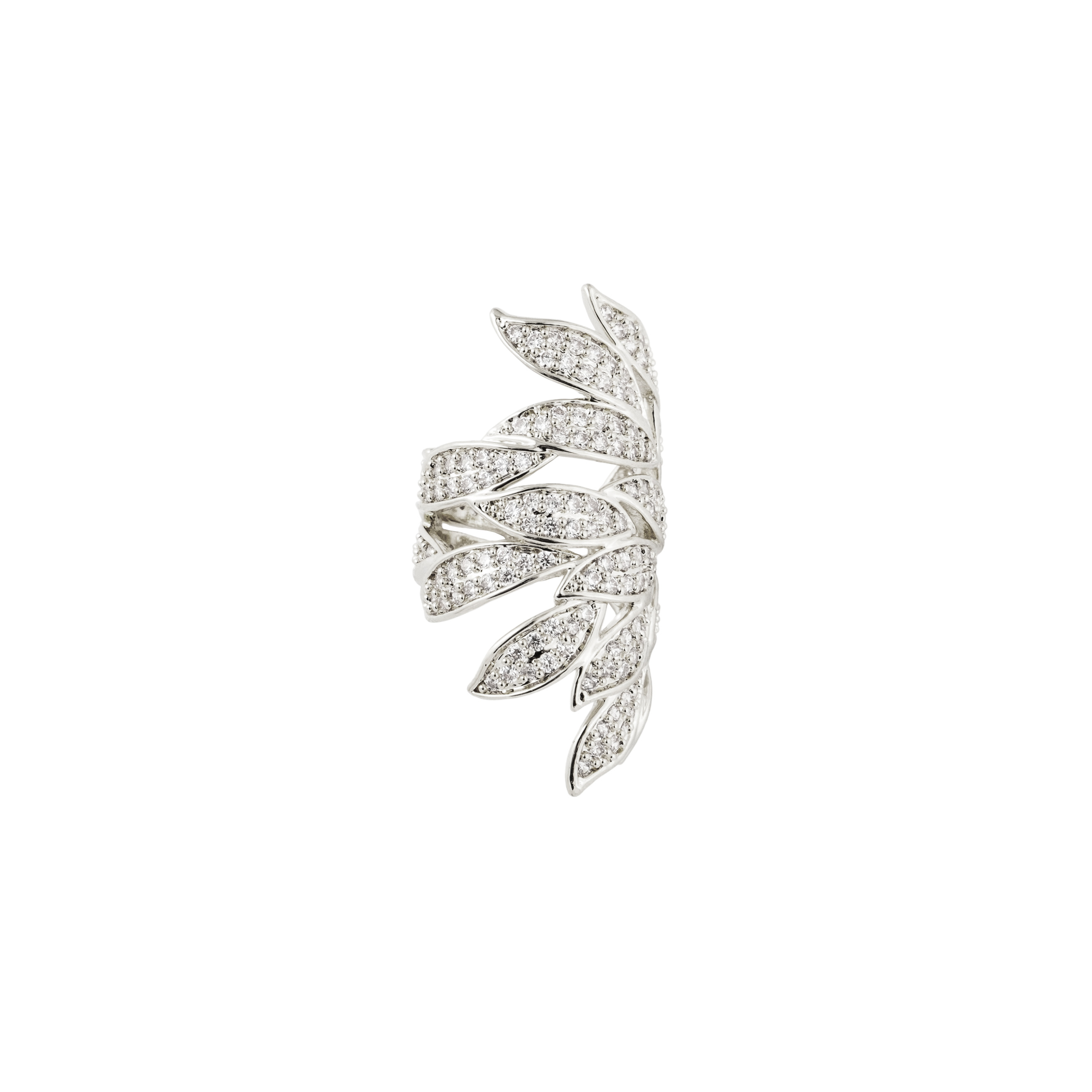 Silver cuff with leaves