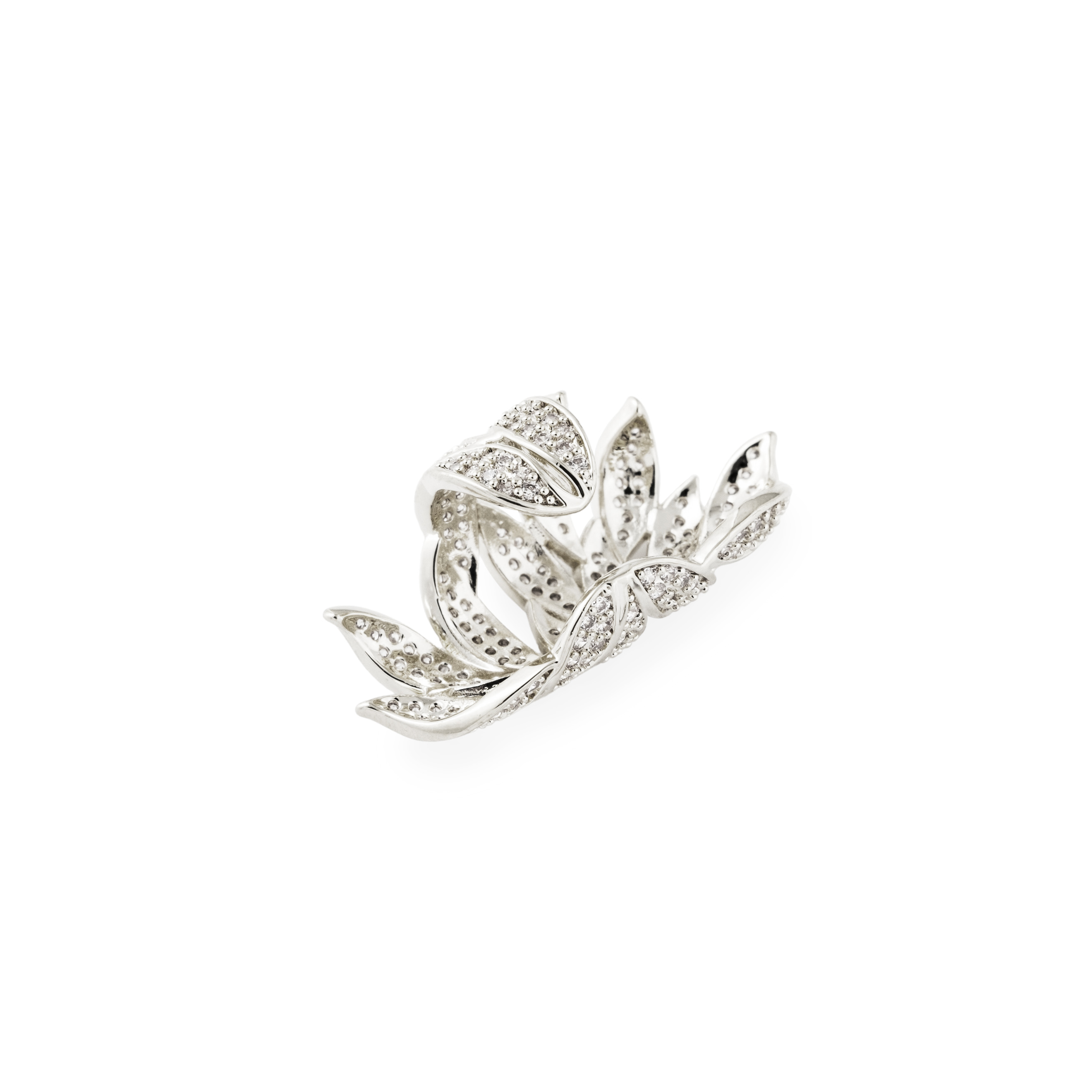 Silver cuff with leaves