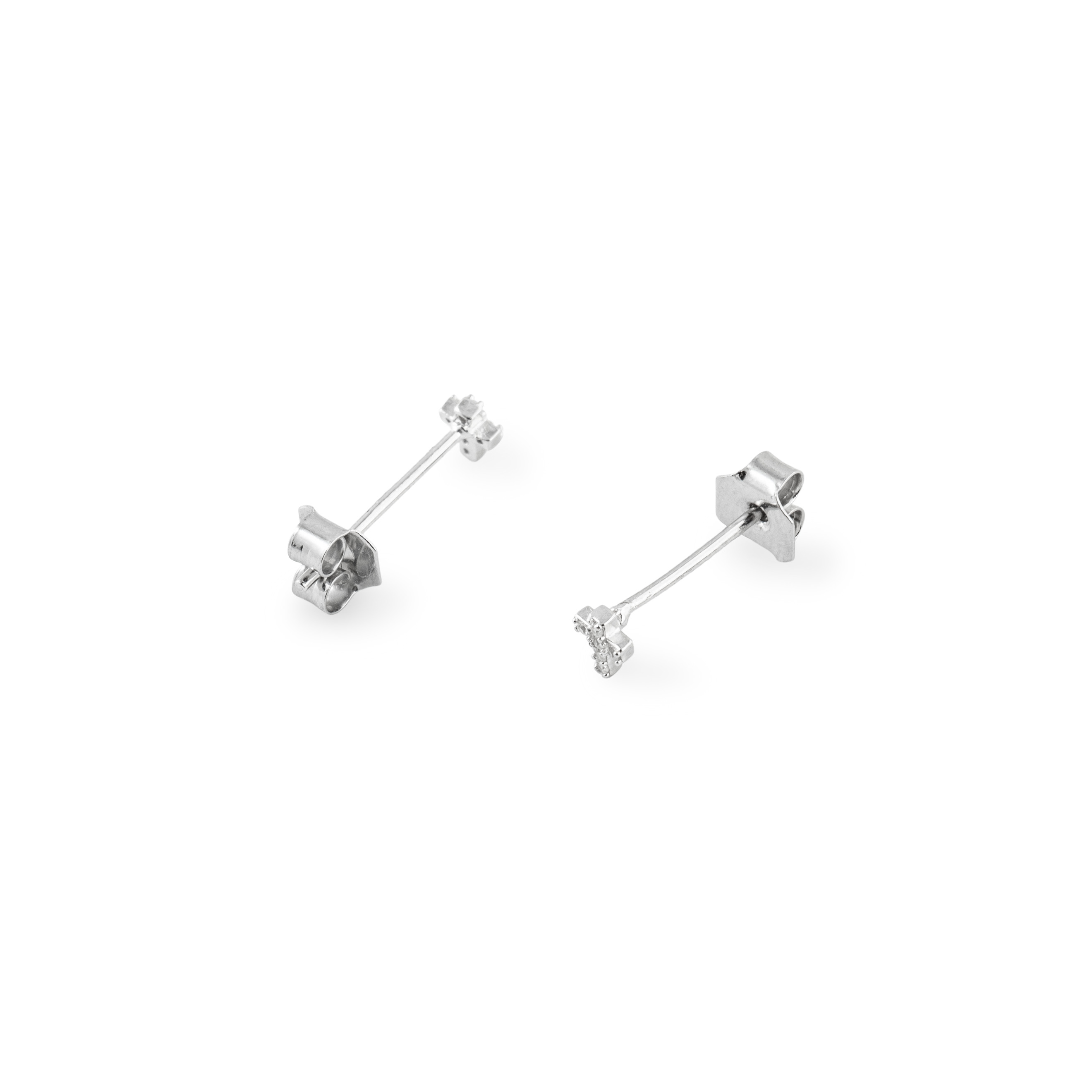 Silver stud earrings small cross