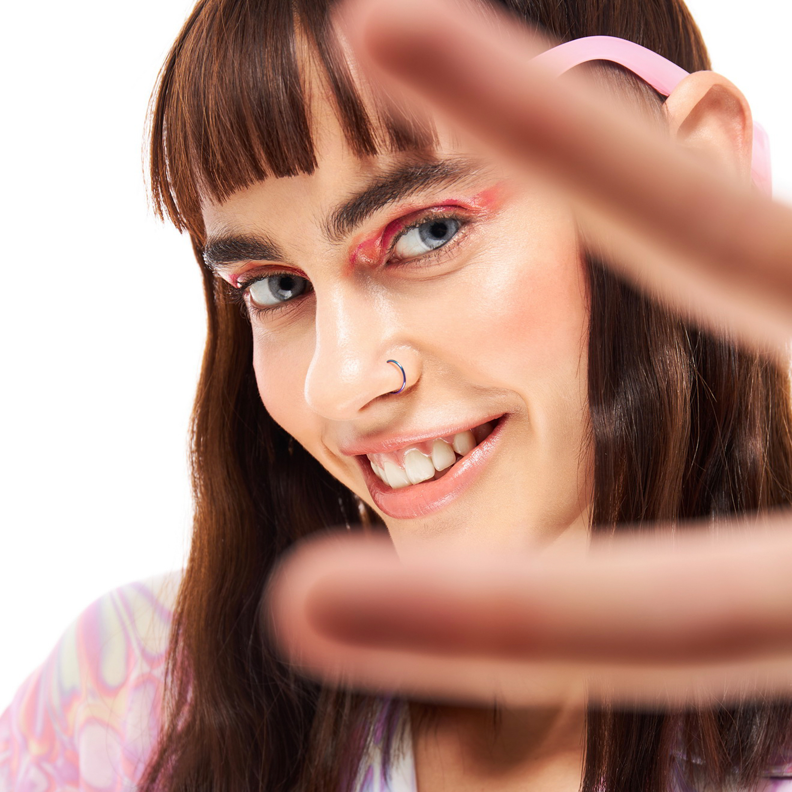 Gasoline piercing-a ring made of steel in the nose