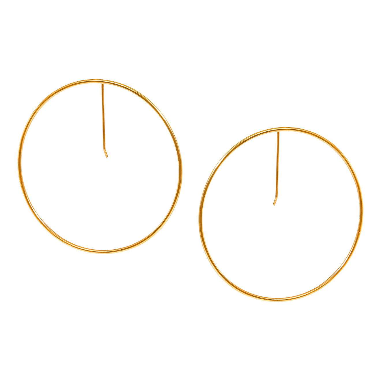 khoshtrik маленькие позолоченные серьги круги из серебра Khoshtrik Большие позолоченные серьги-круги