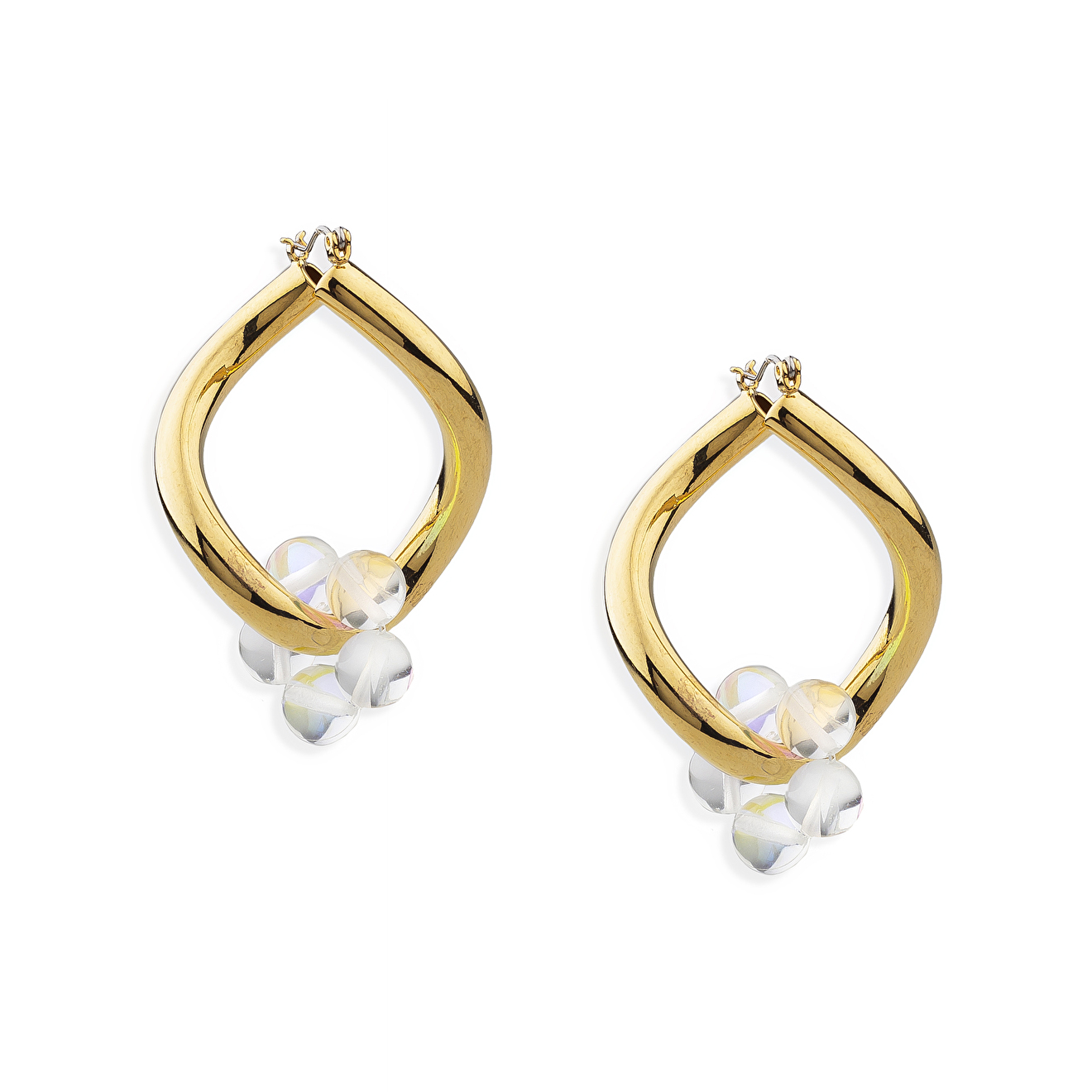 earrings with synthetic opal