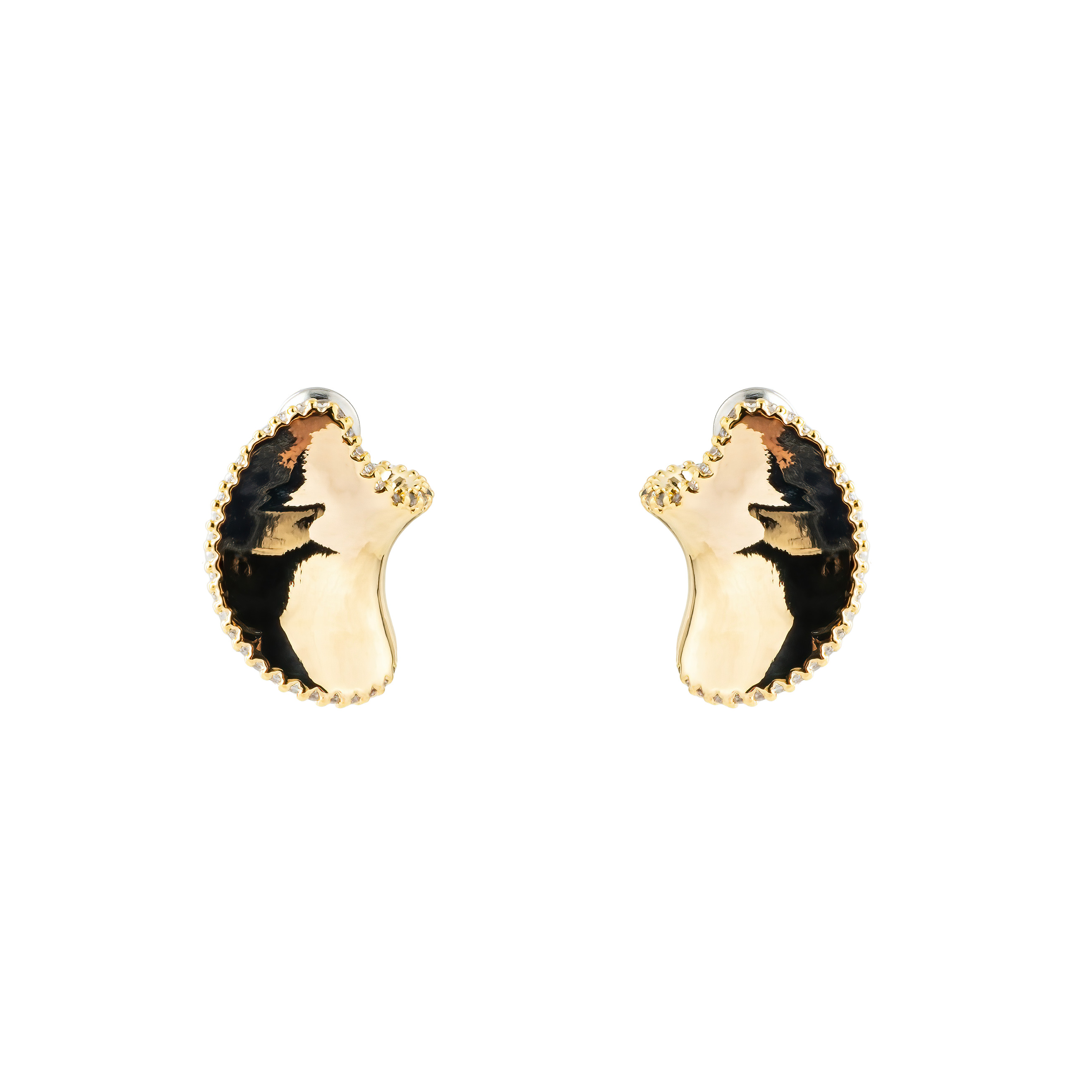 Golden Curved Earrings
