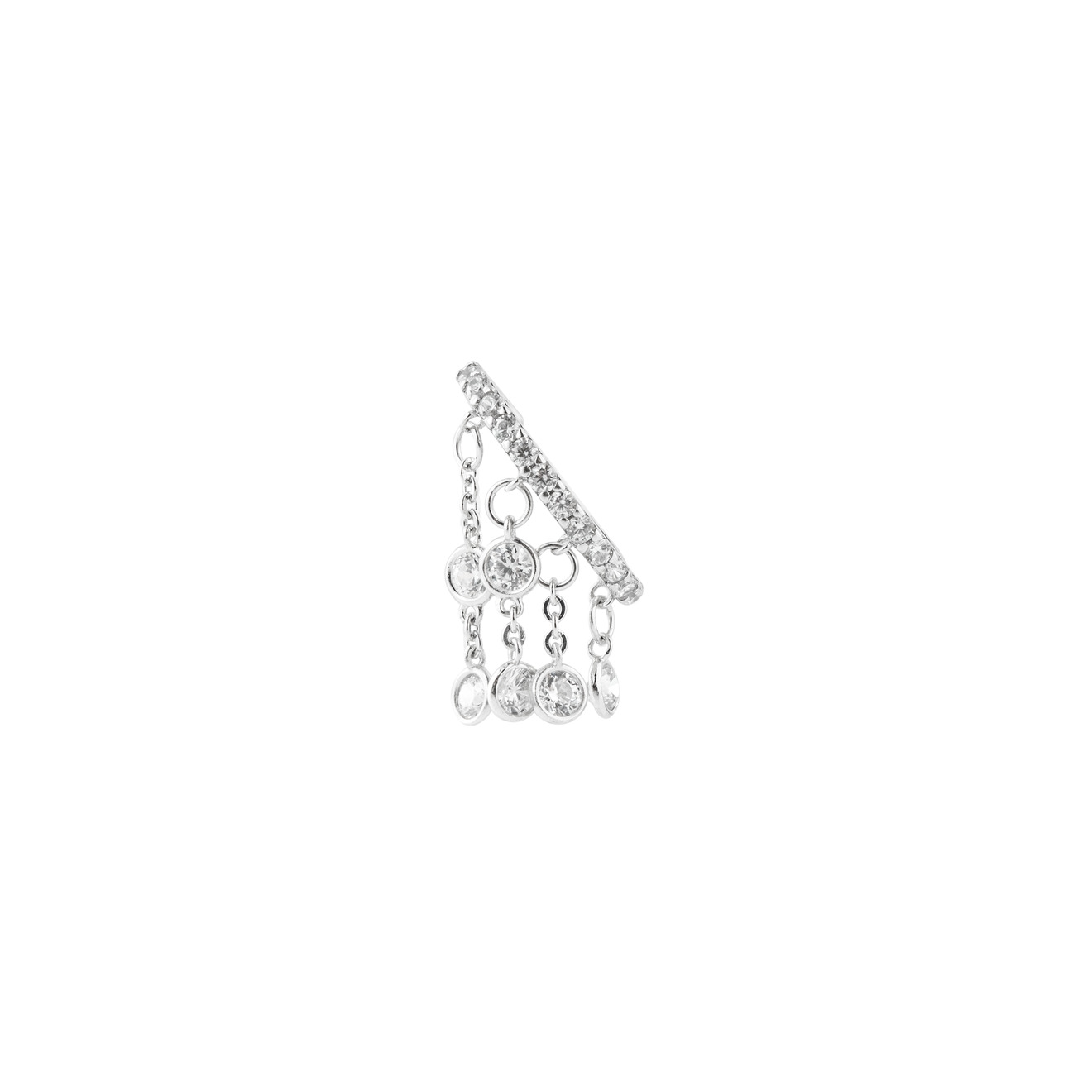 SKYE Серебряный кафф дорожка камней с подвесками кругами skye серебряный кафф с цепочками в два ряда кастами прямым крестом и монеткой
