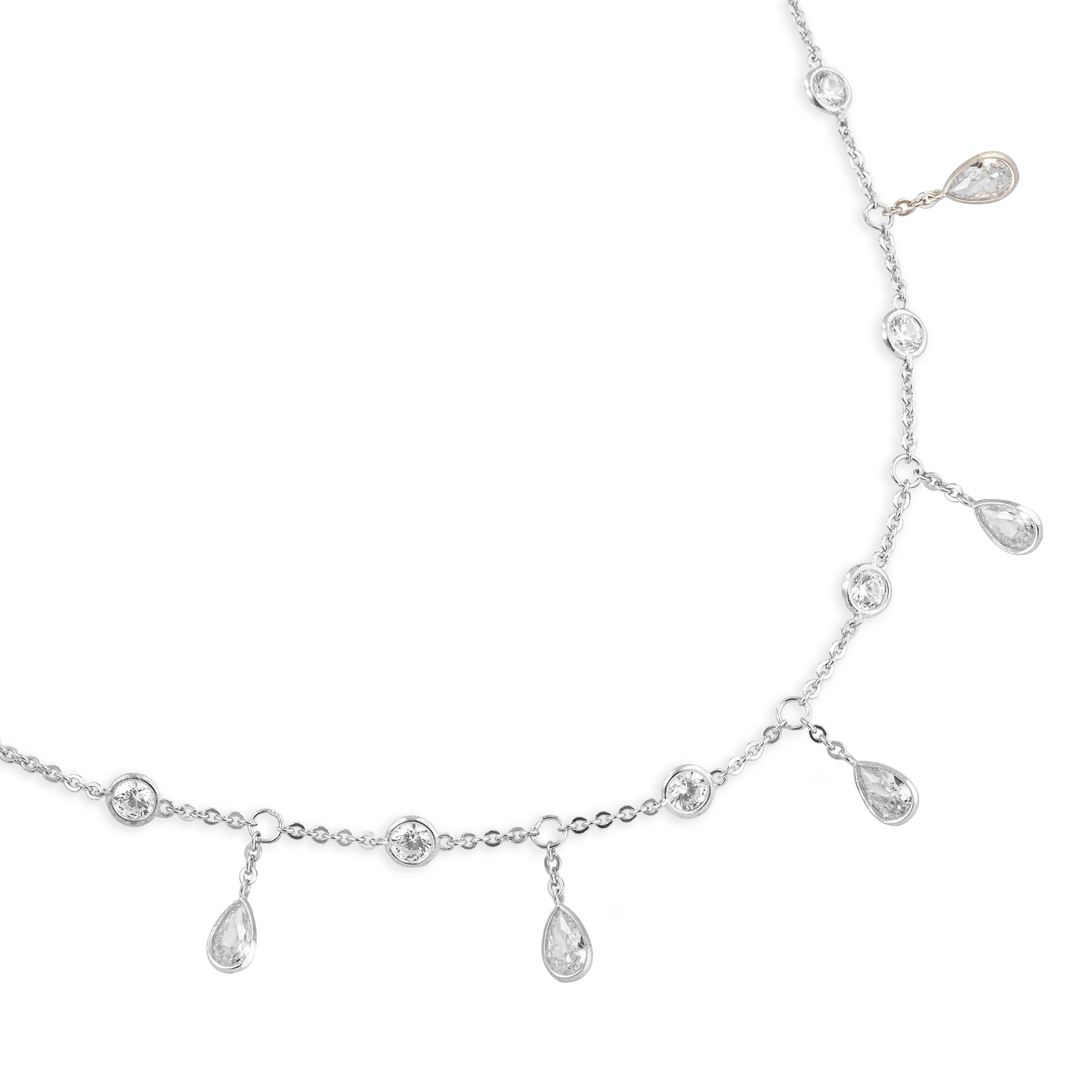 Silver bracelet with pears and circles