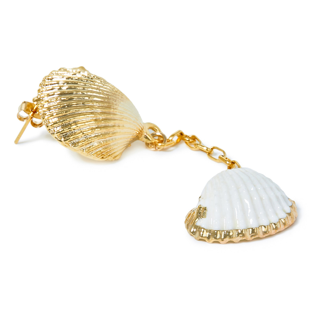 Позолоченные серьги Cockle с перламутром