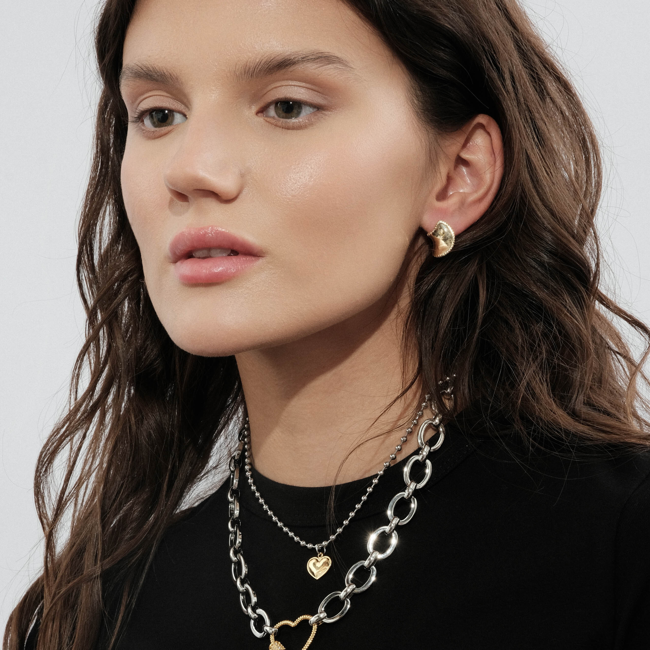 Golden Curved Earrings