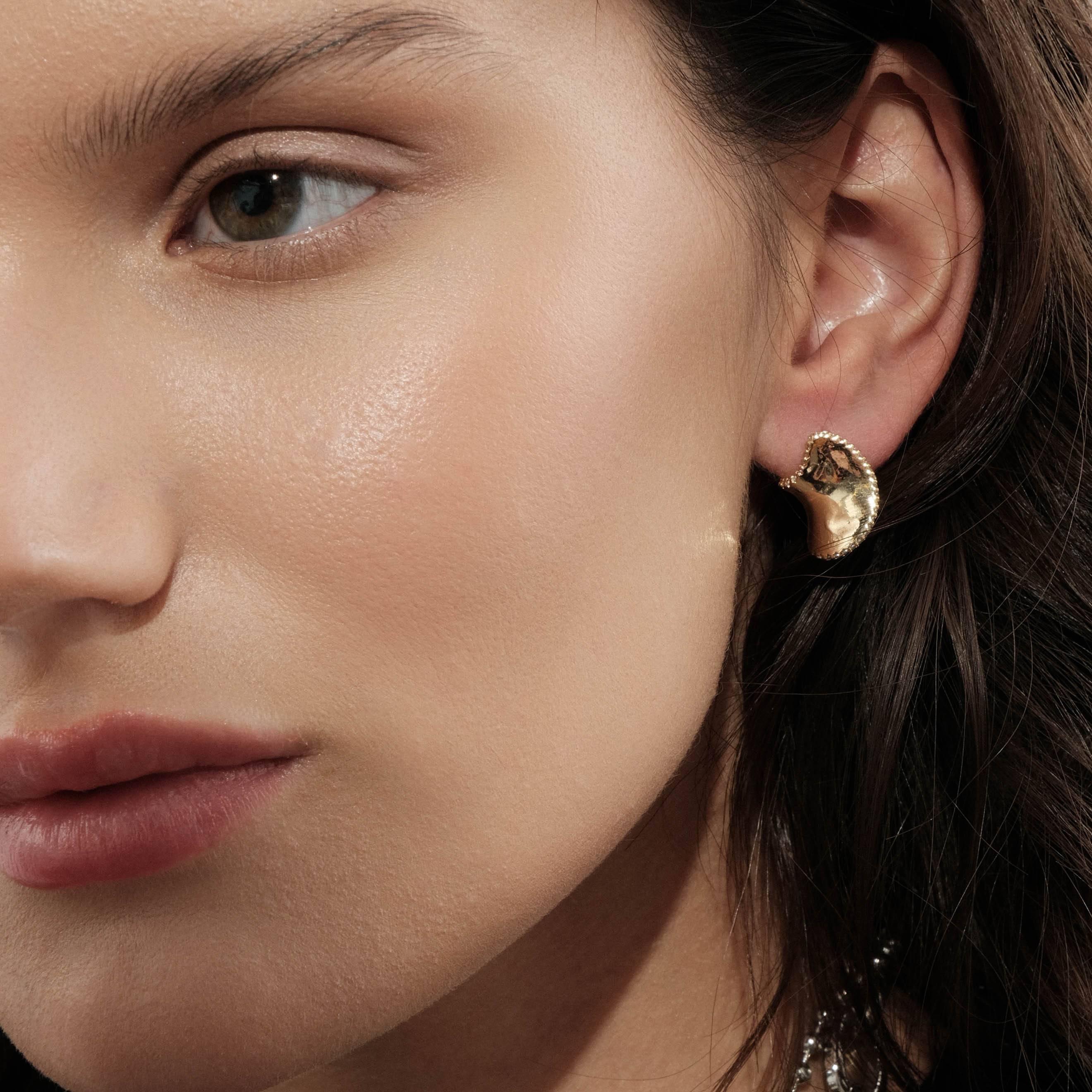 Golden Curved Earrings