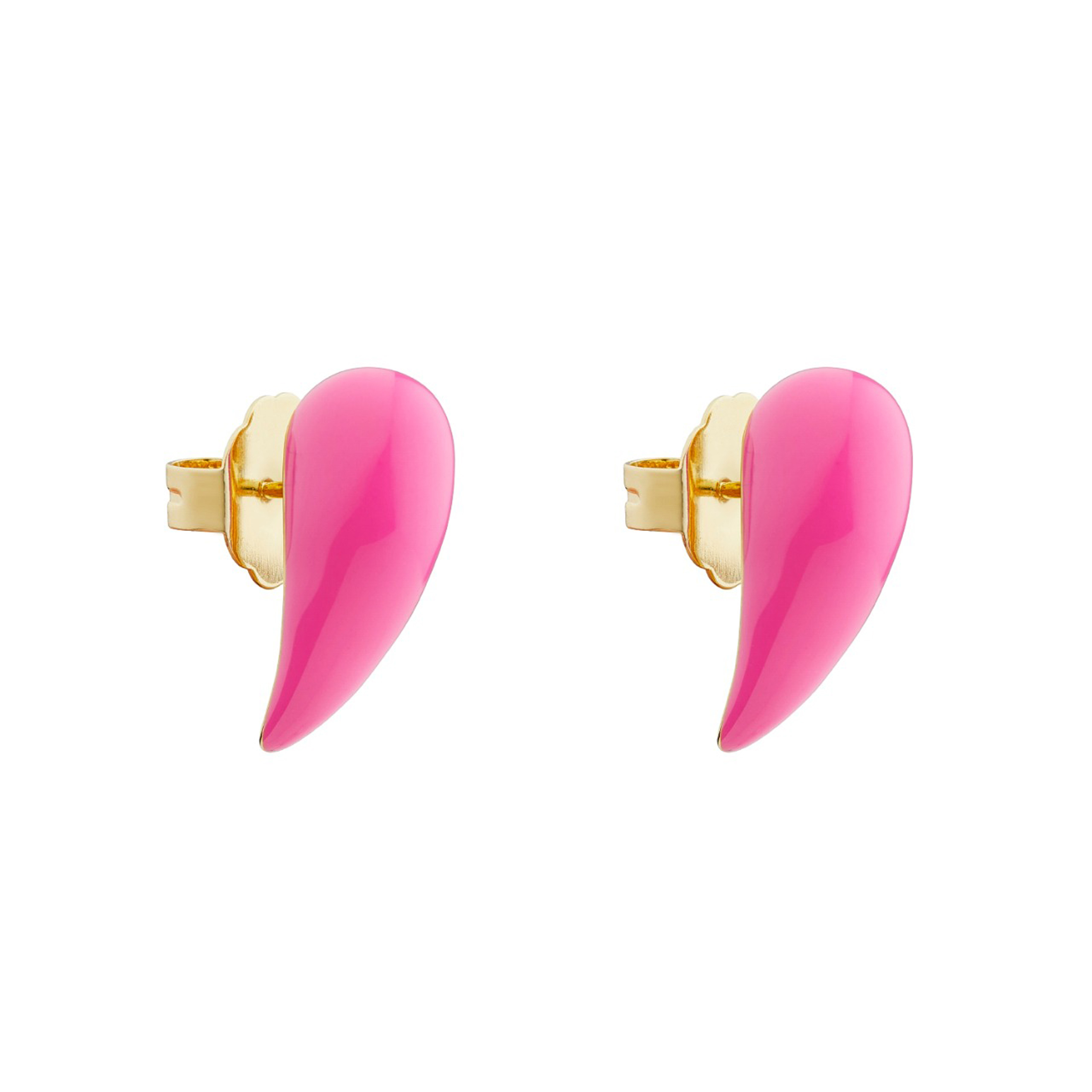 Neon Pink Enamel Earrings