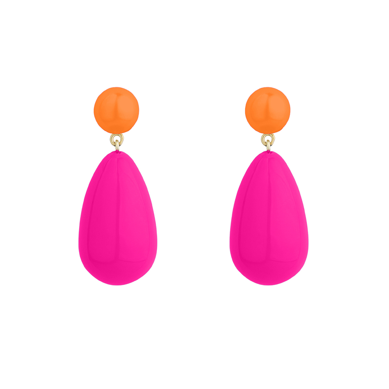 ESHVI Большие серьги с оранжевой и розовой эмалью eshvi большие серьги с розовой и желтой эмалью с кристаллами