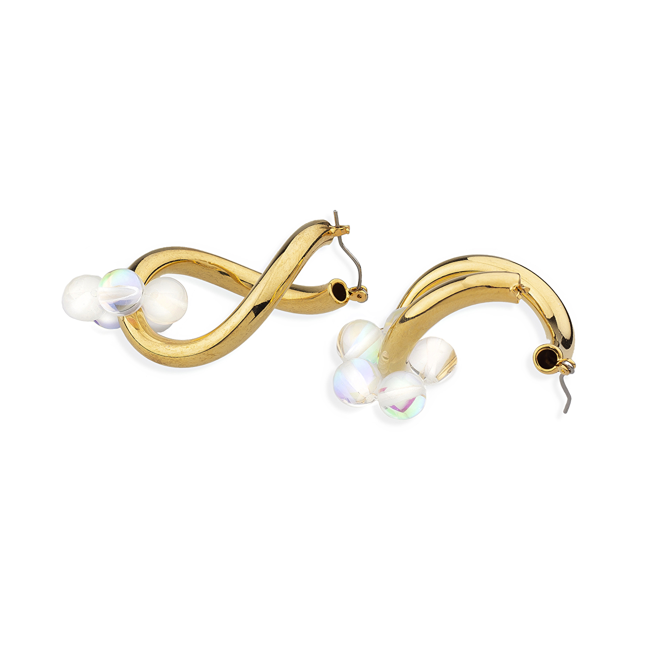 earrings with synthetic opal