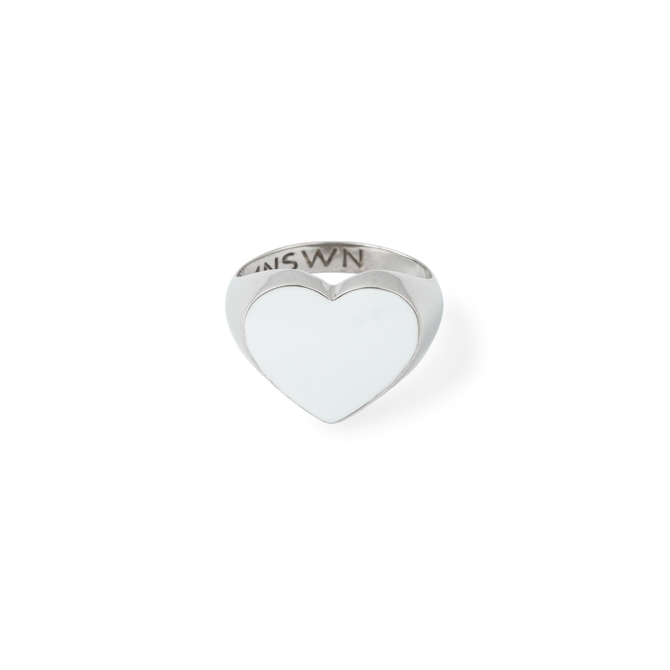 цена Moonswoon Кольцо-печатка из серебра с белым сердцем