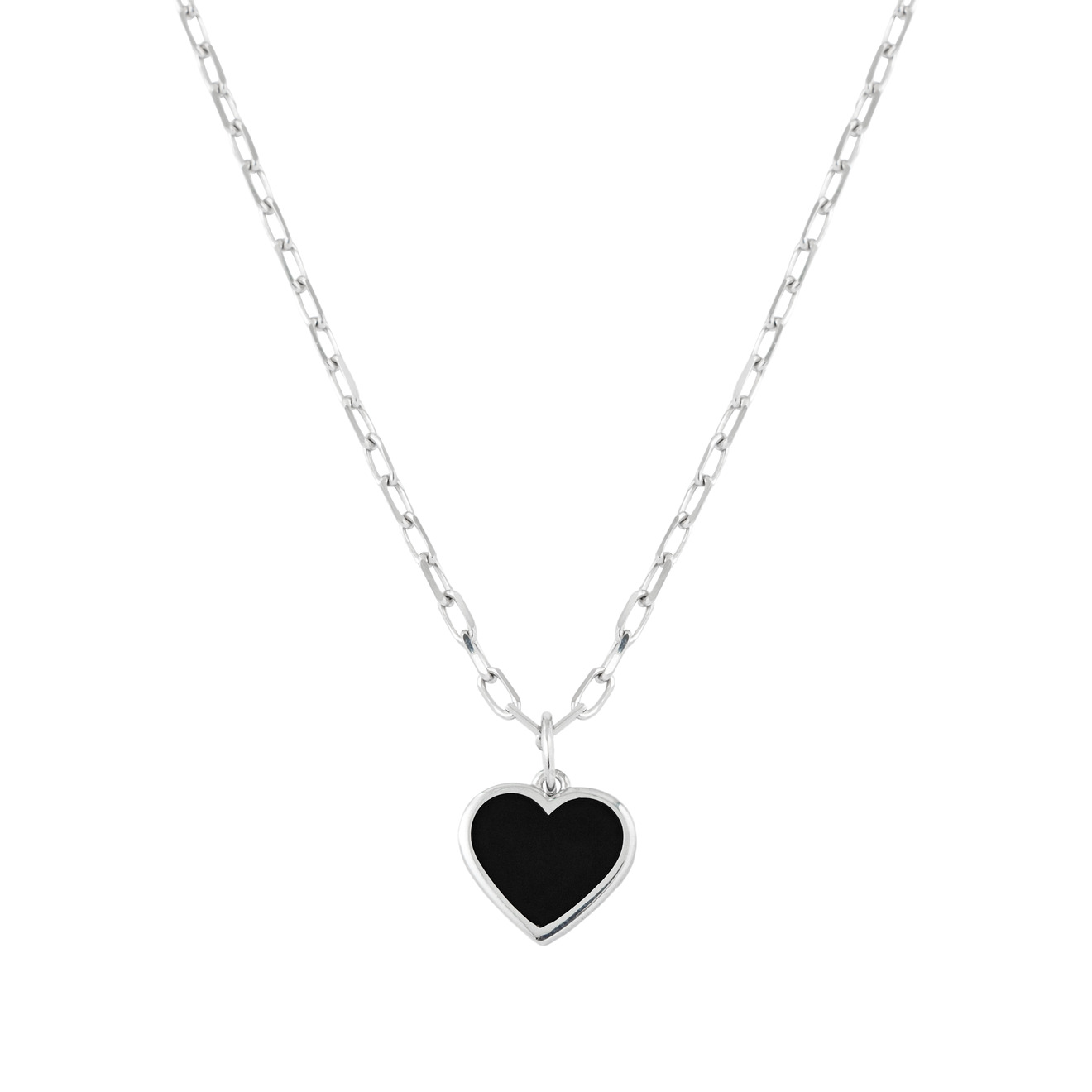 Moonswoon Колье из серебра с черным сердцем цена и фото