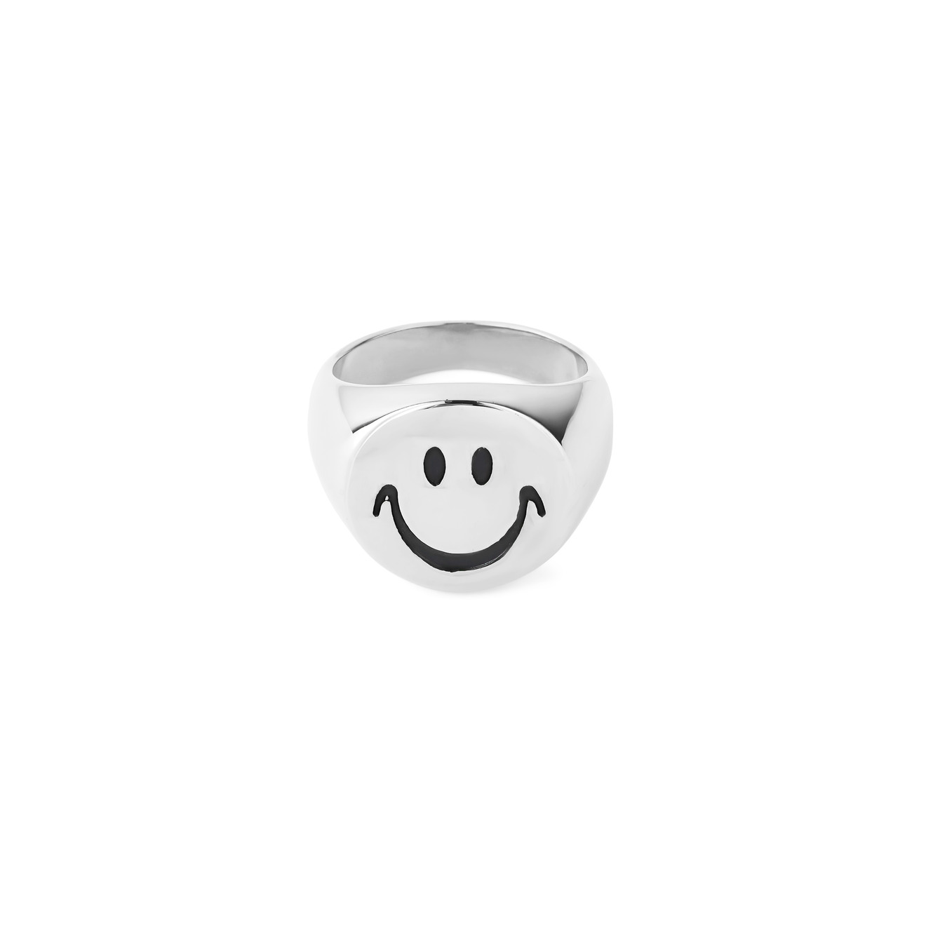 Aqua Серебристое кольцо печатка со смайлом aqua серебристое кольцо цветок с белой бусиной
