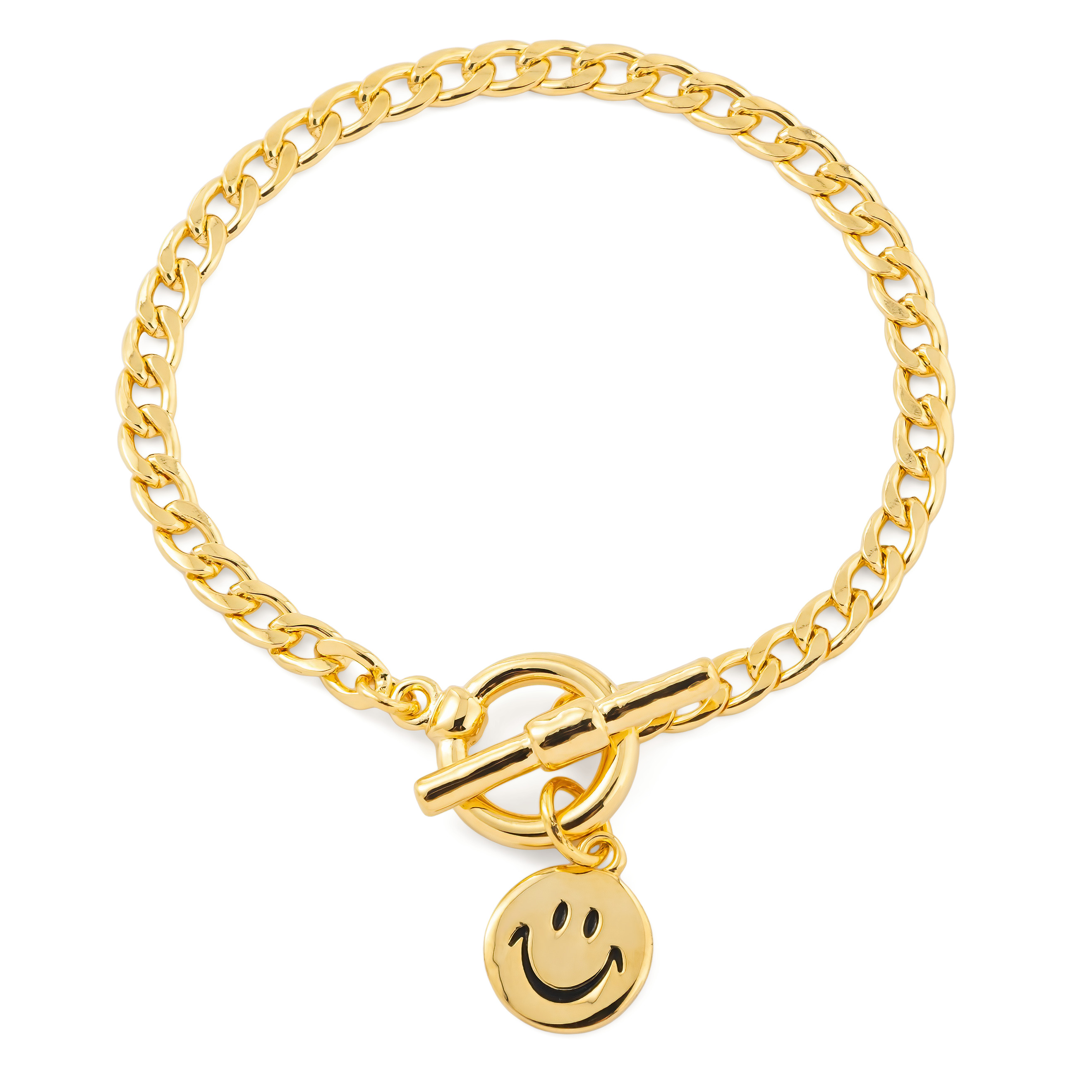 Golden bracelet with a smiley face