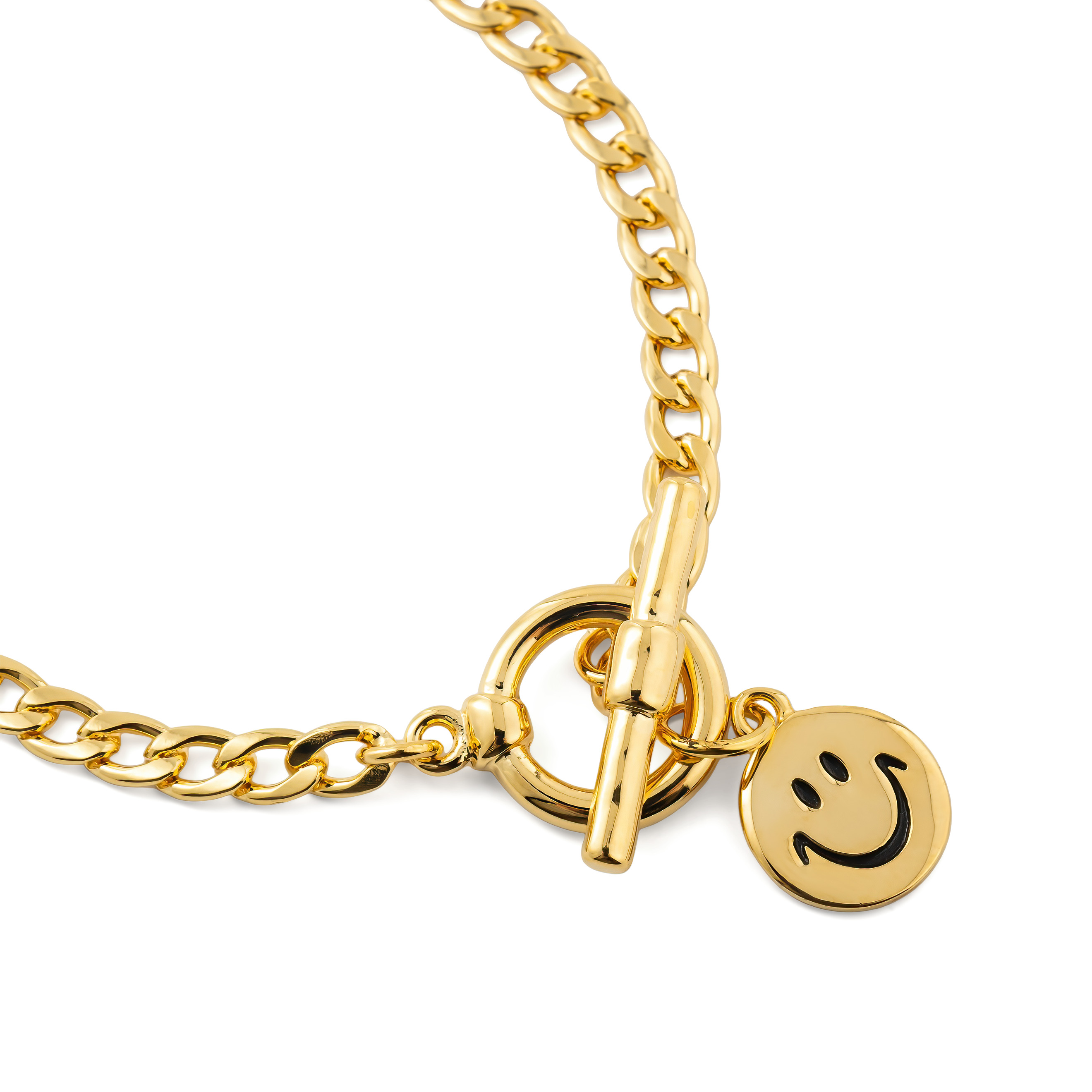 Golden bracelet with a smiley face
