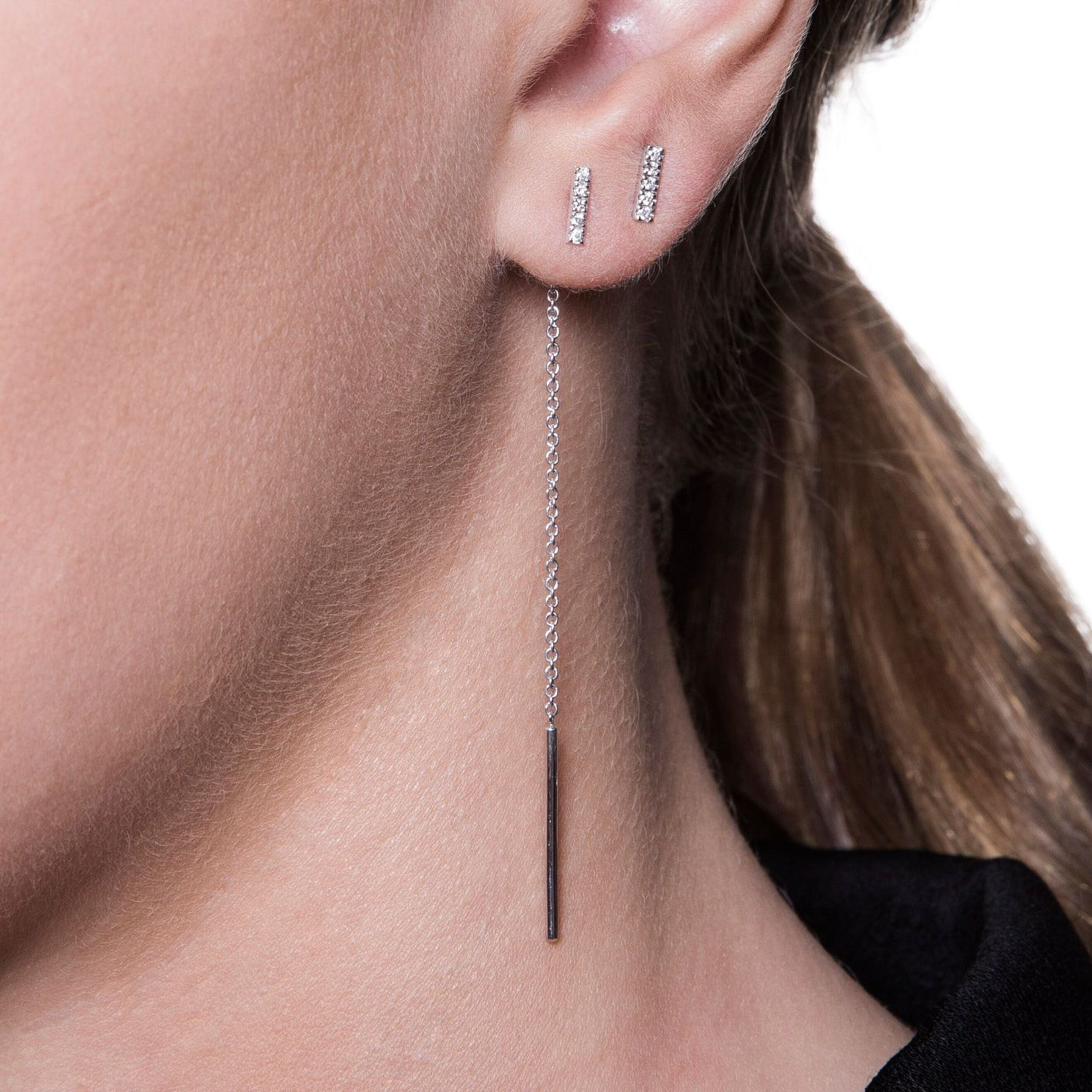 Gold balance line earrings