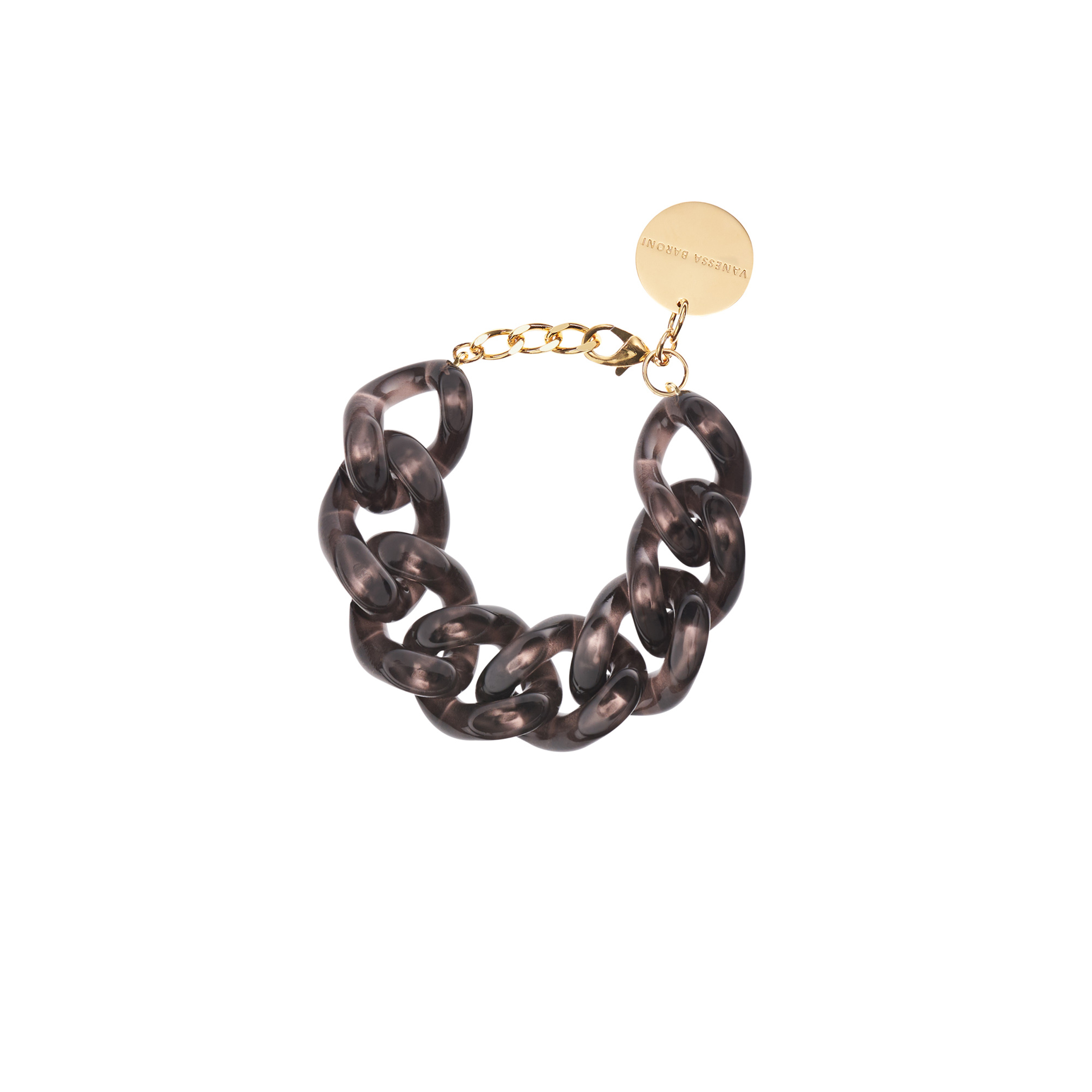 Gray-brown bracelet of large links