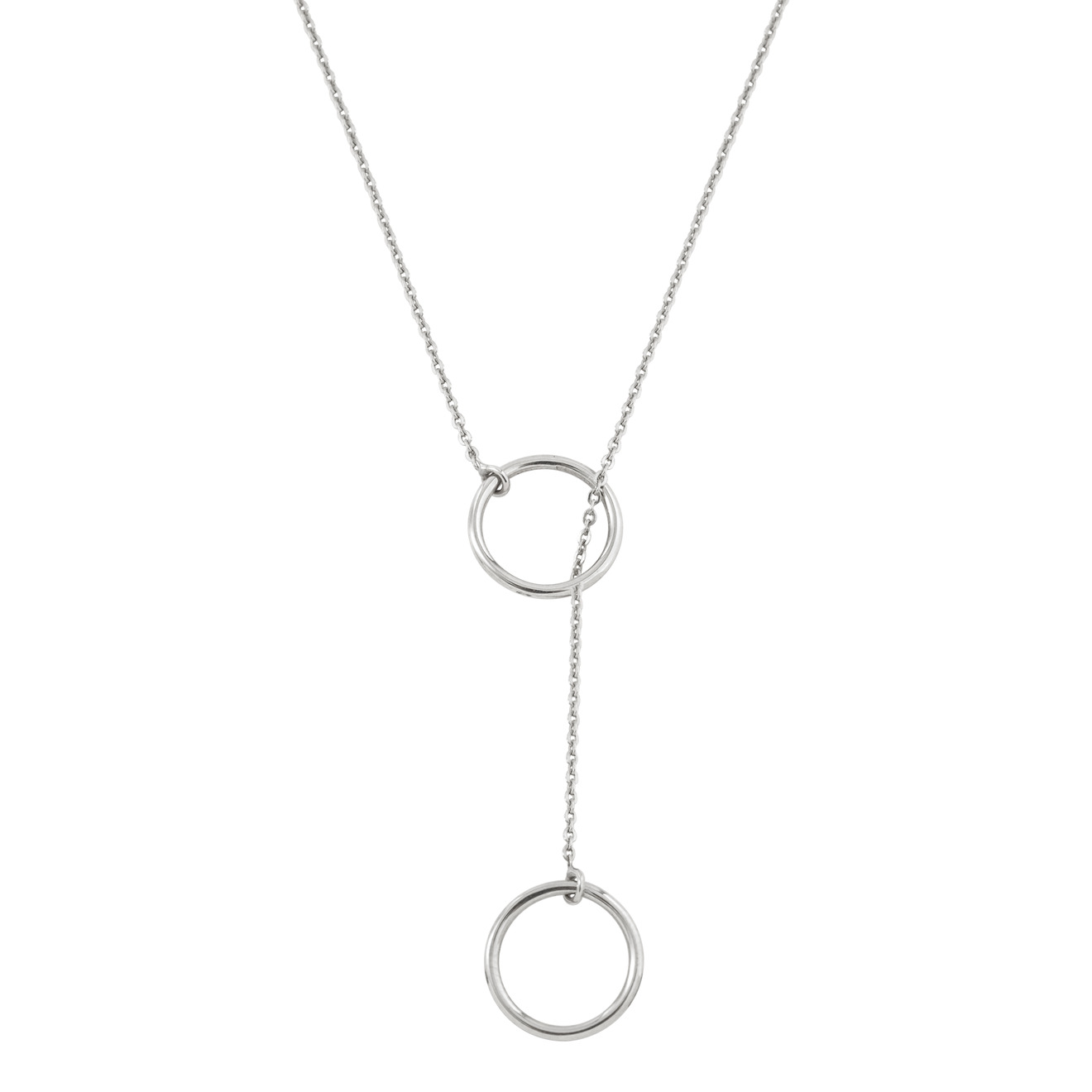Tilda Колье-галстук из серебра с кругом tilda моносерьга кликер из серебра с позолоченным кругом