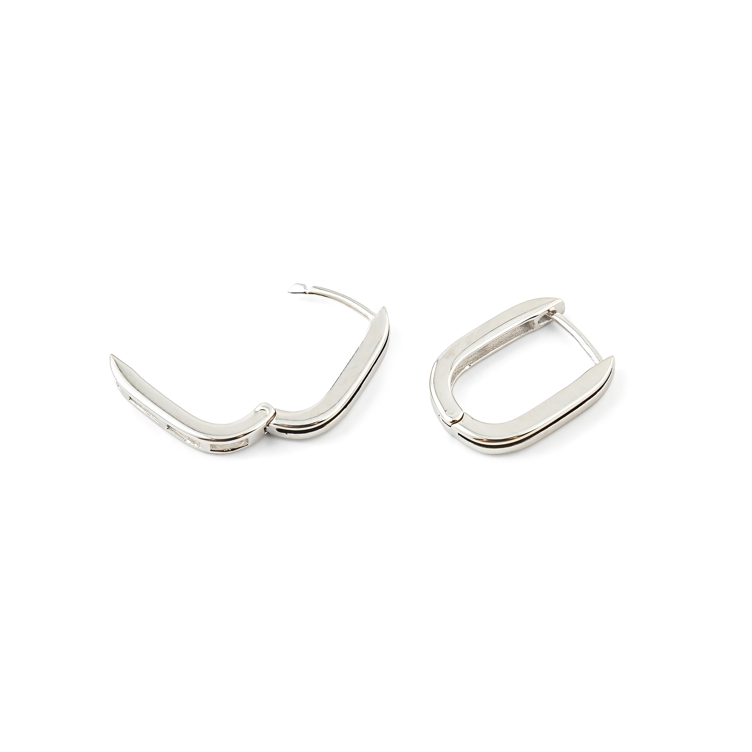 Silver Oval Earrings