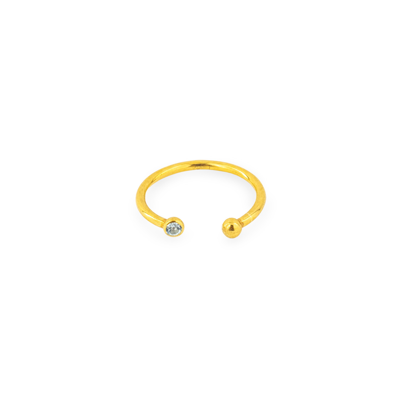AURA.916 Серебряное кольцо с позолоченым покрытием с топазом Гармония мира