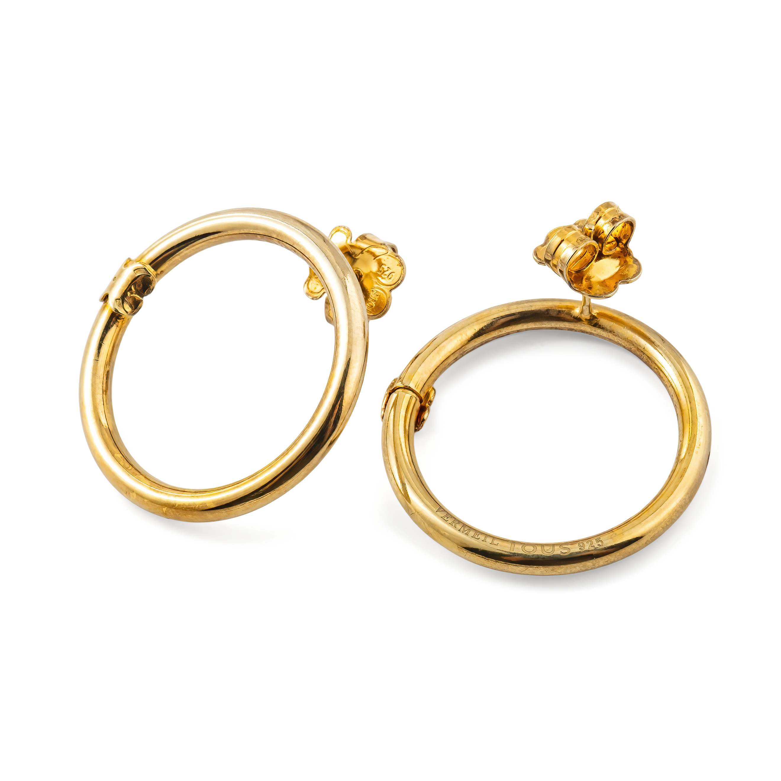 Gold-plated Hold earrings made of silver with Vermeil coating, large