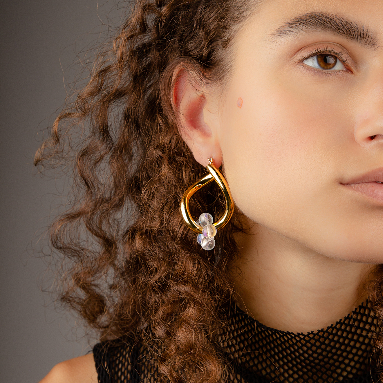 earrings with synthetic opal