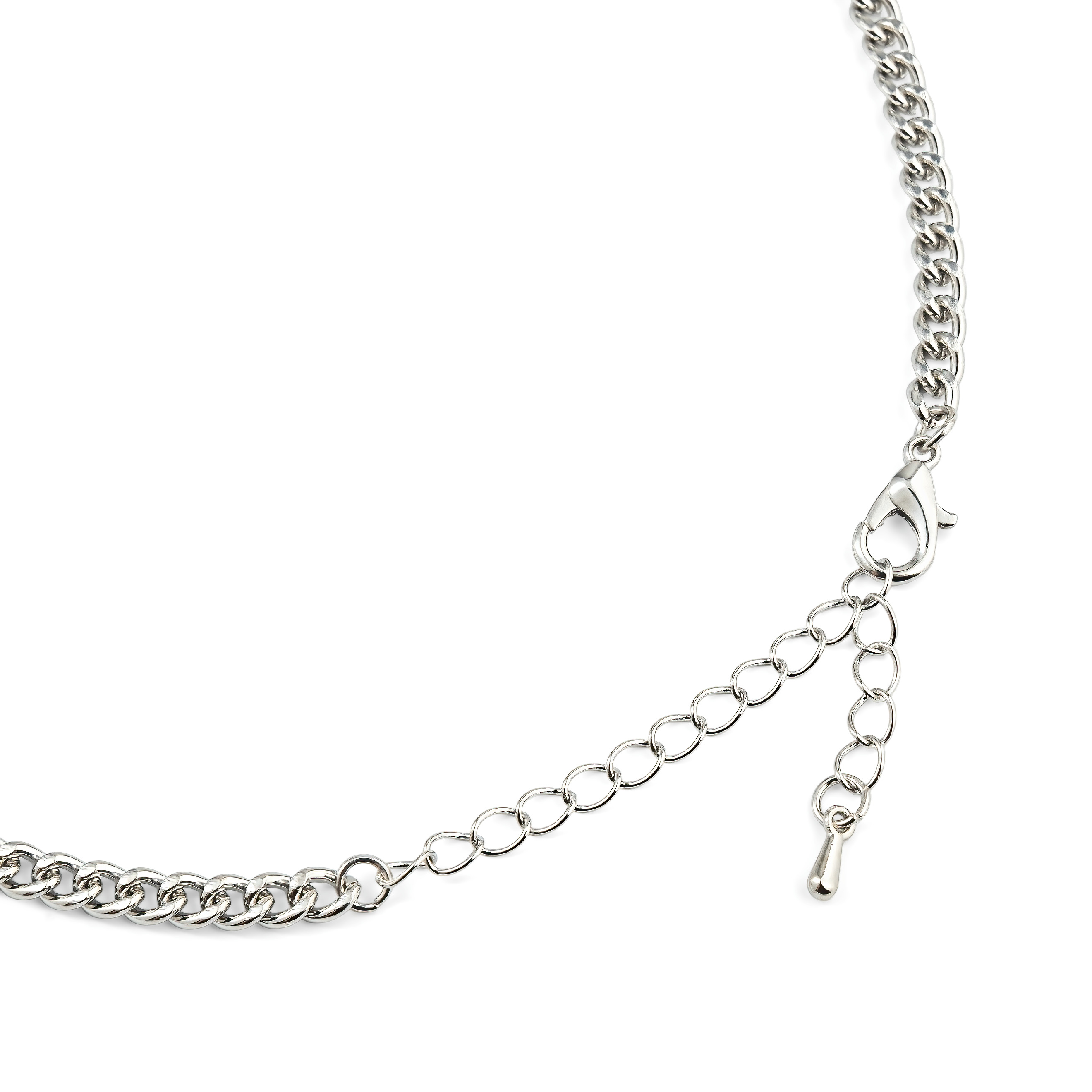 Silver necklace with white crystals
