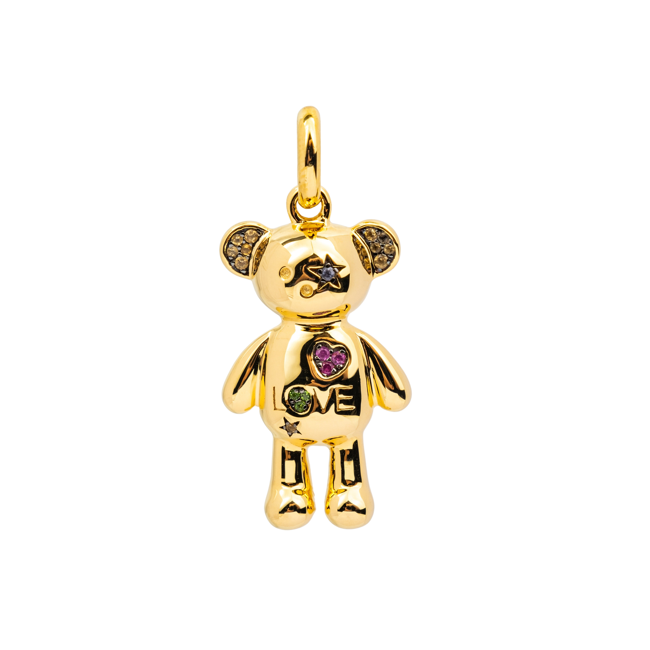 Подвеска Teddy Bear Stars из вермеля с драгоценными камнями