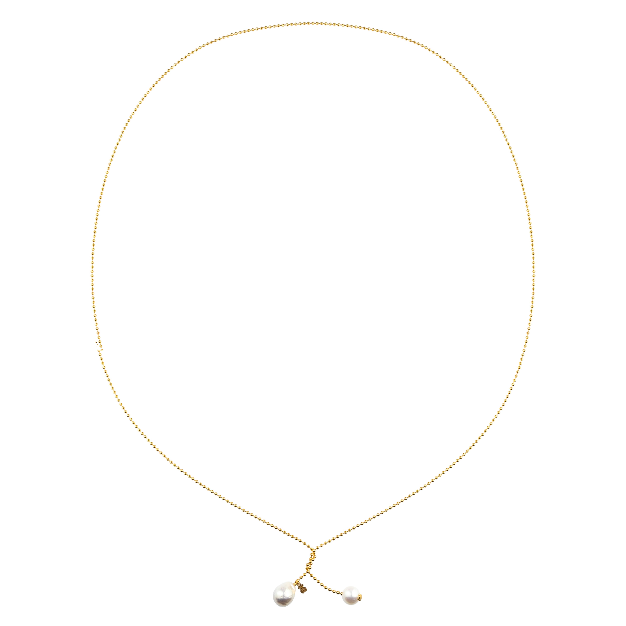 Open necklace Gloss made of vermelion with pearls
