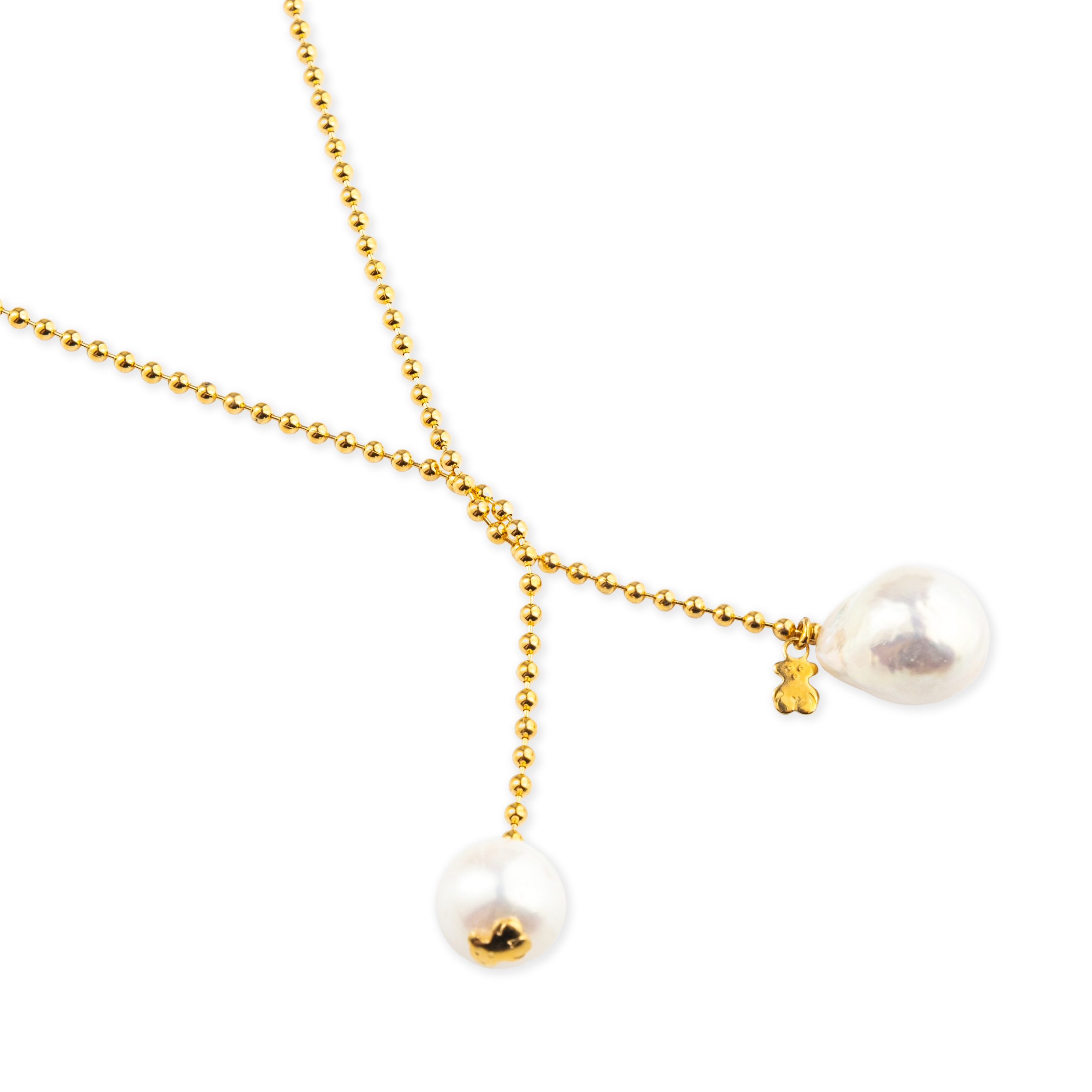 Open necklace Gloss made of vermelion with pearls