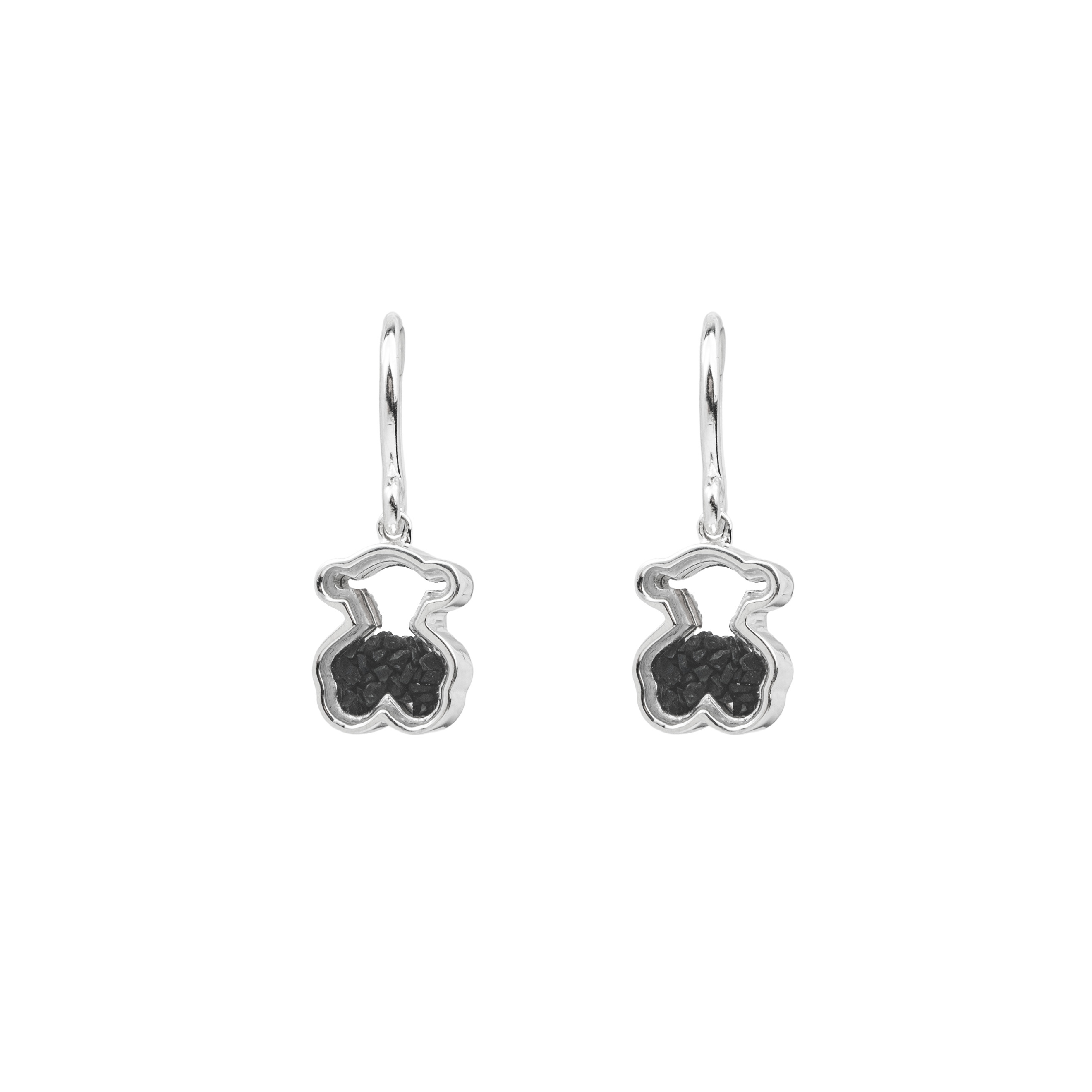 Areia Silver Earrings with onyx